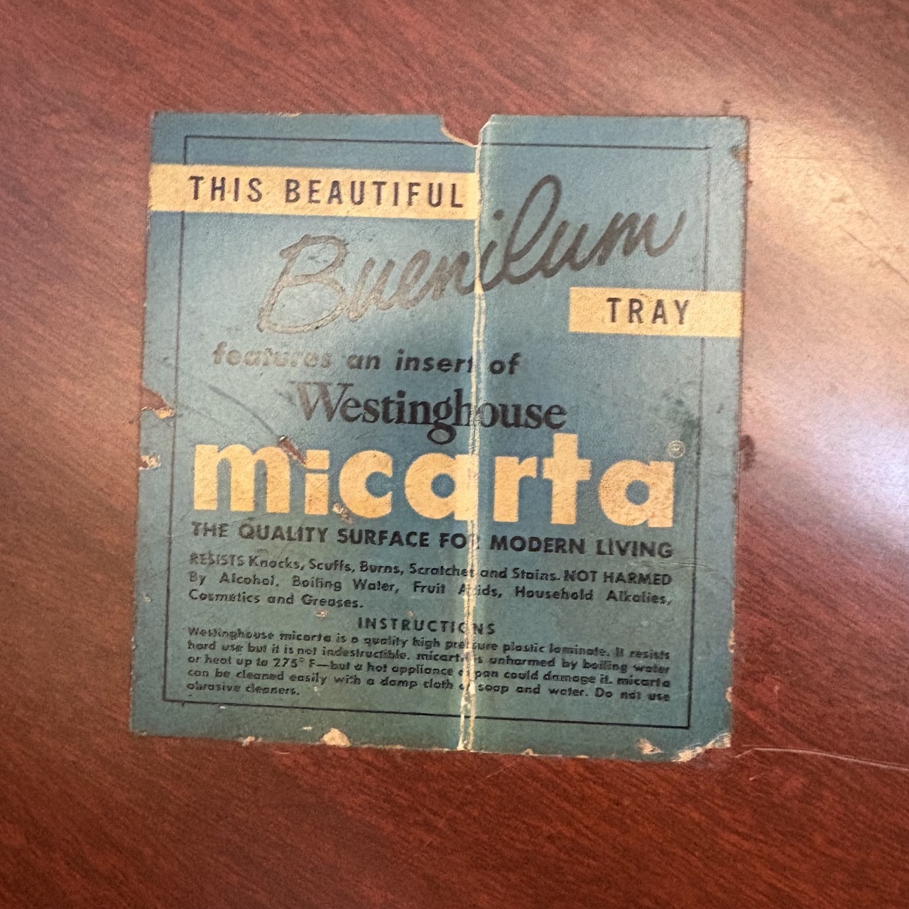 Buenilum Tray with Westinghouse Micarta Insert - Coast Consignment - image 4