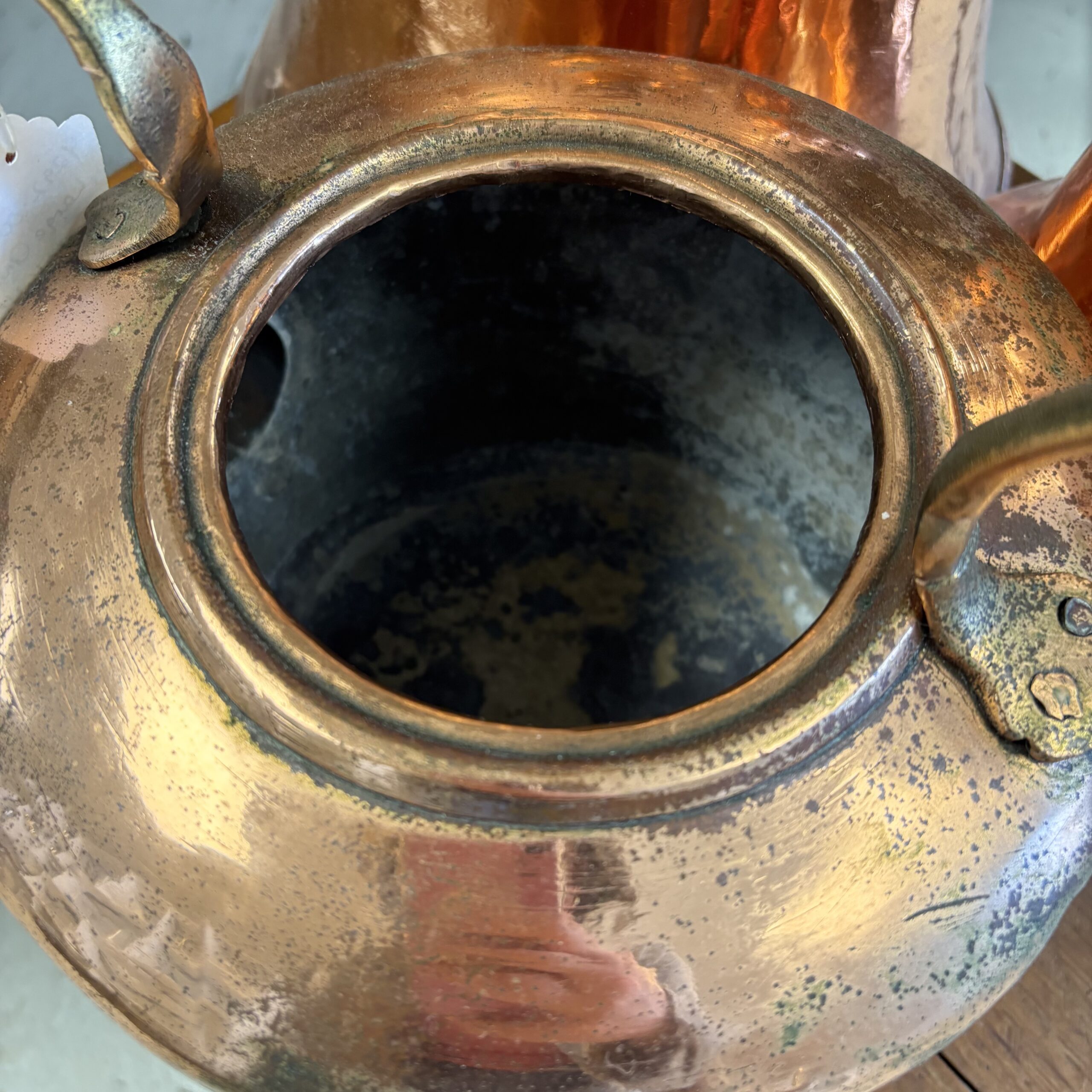 Large Antique Copper Kettle - Image 5