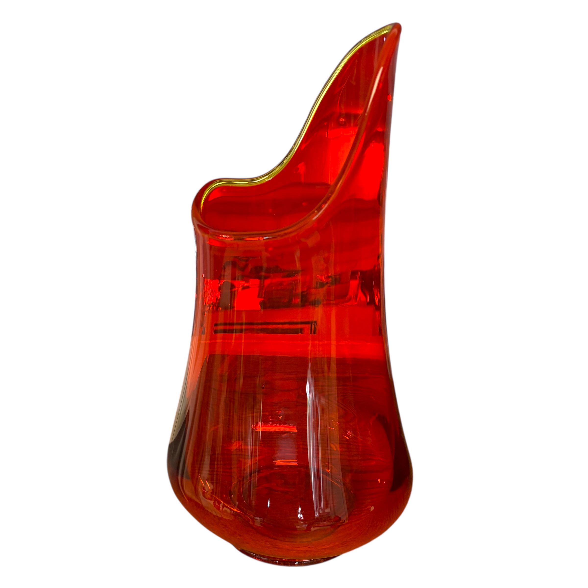 Vintage Mid-Century Modern Flame Amberina Glass Vase - Coast Consignment - image 1