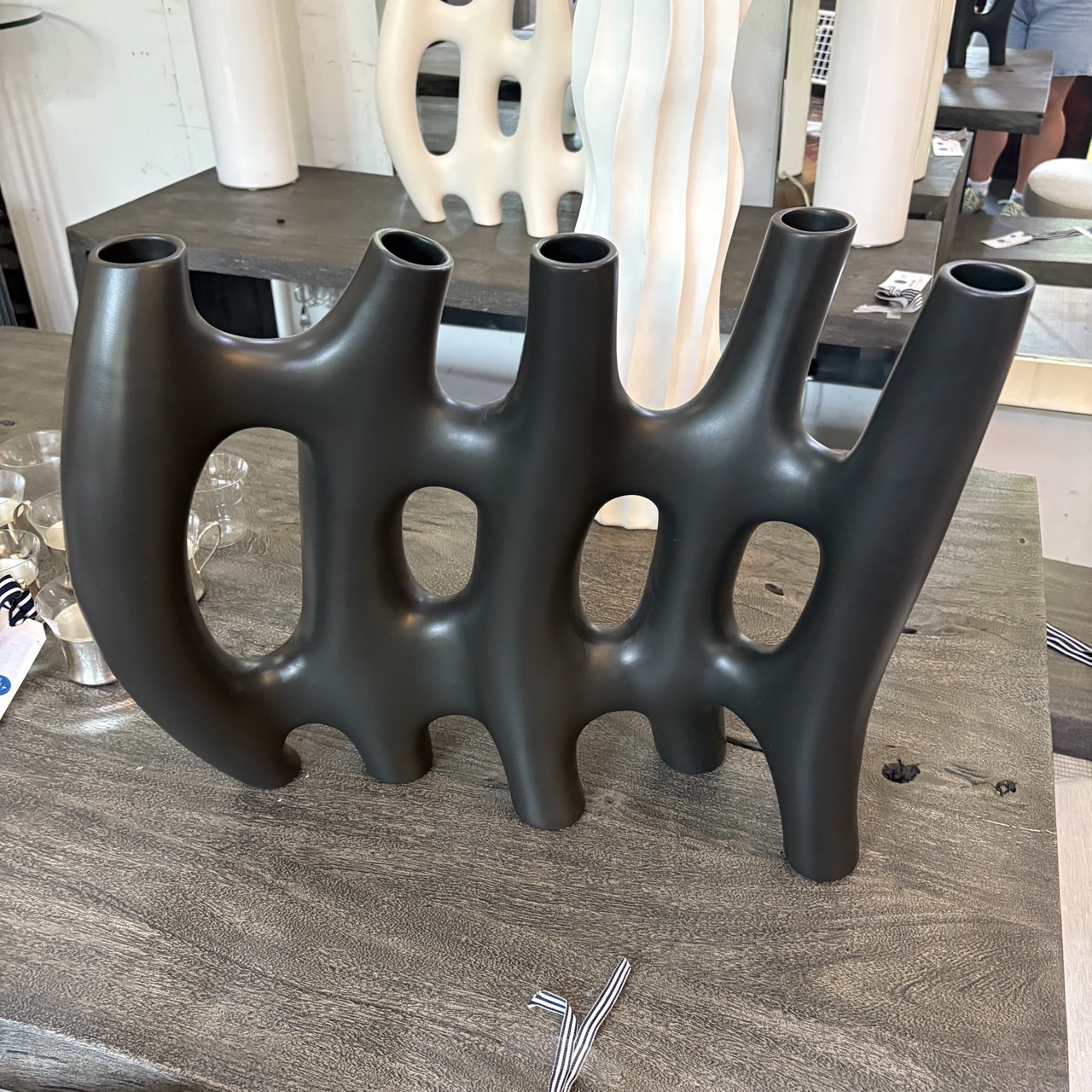 18 Karat 'Dance' Black Ceramic Vase - Coast Consignment - image 2