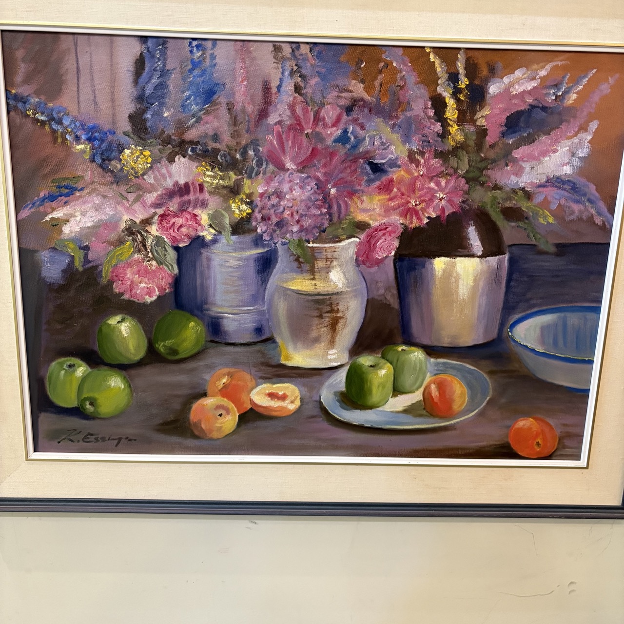 Still Life of Fruit &amp; Florals - Coast Consignment - image 3