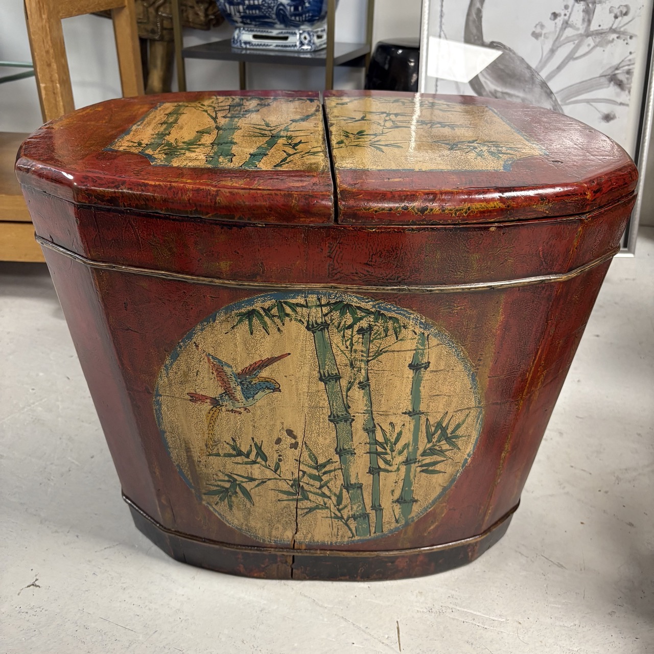 Antique Asian Barrel with Lid - Image 2