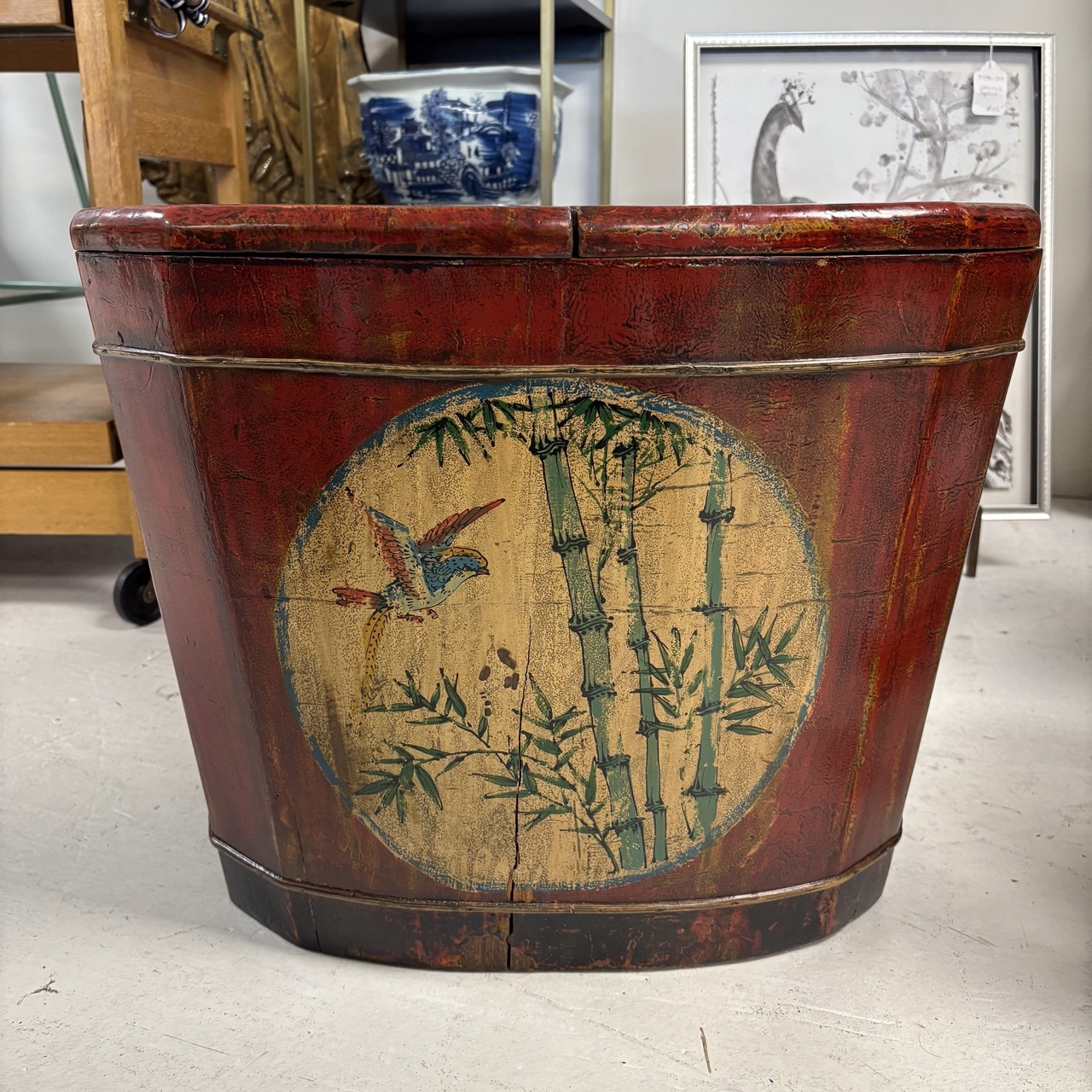 Antique Asian Barrel with Lid - Image 3