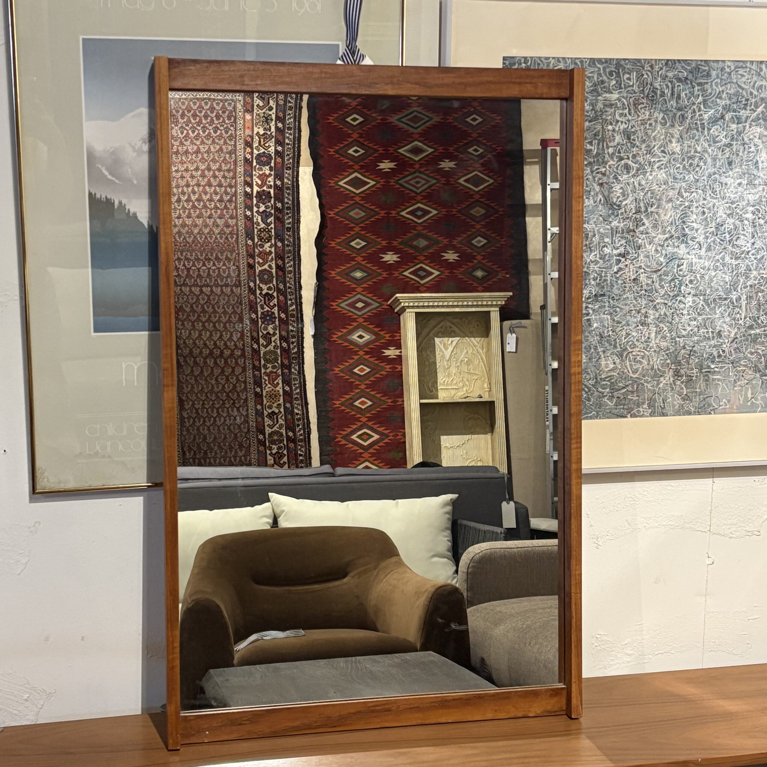 Vintage Teak Mid-Century Mirror - Image 2
