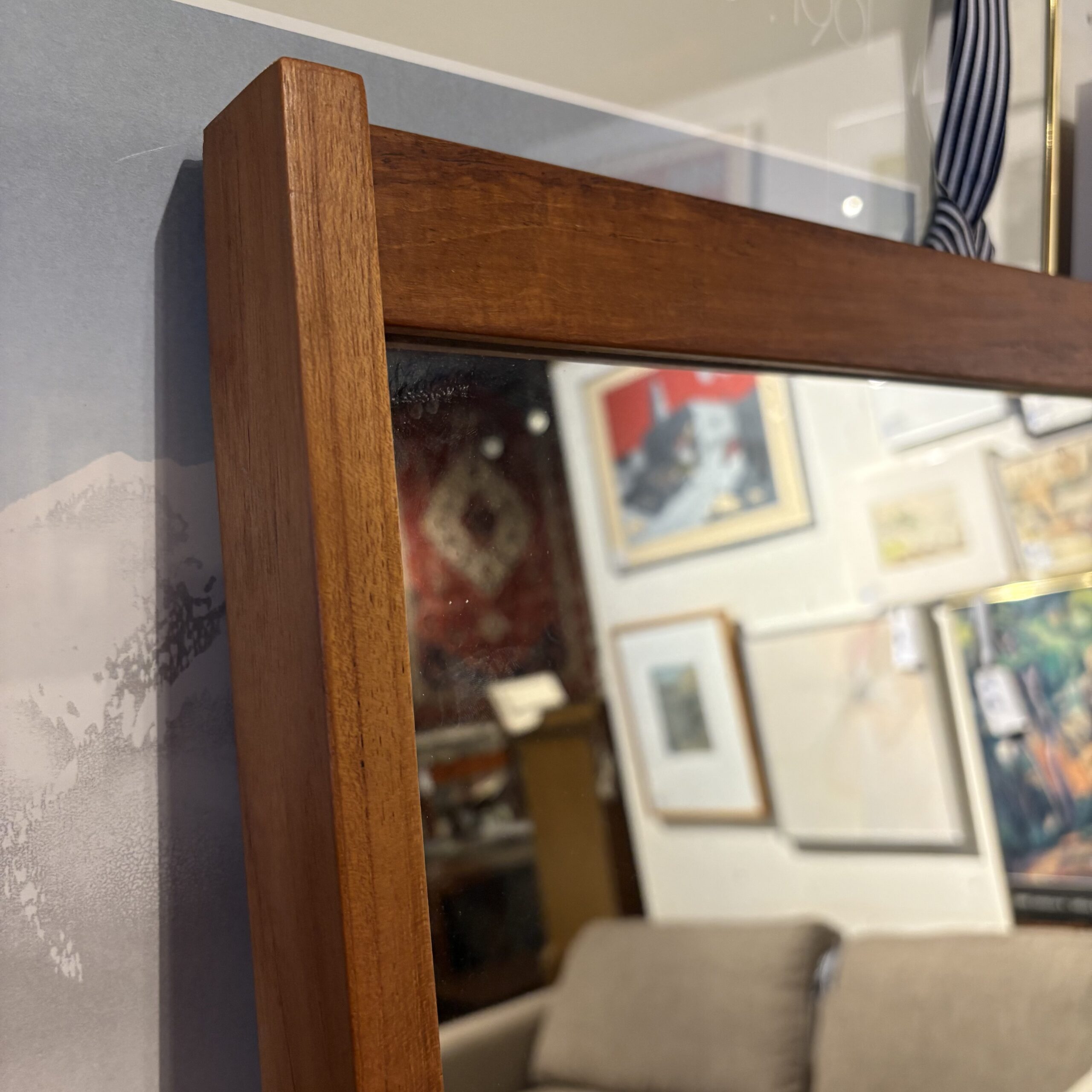 Vintage Teak Mid-Century Mirror - Image 4