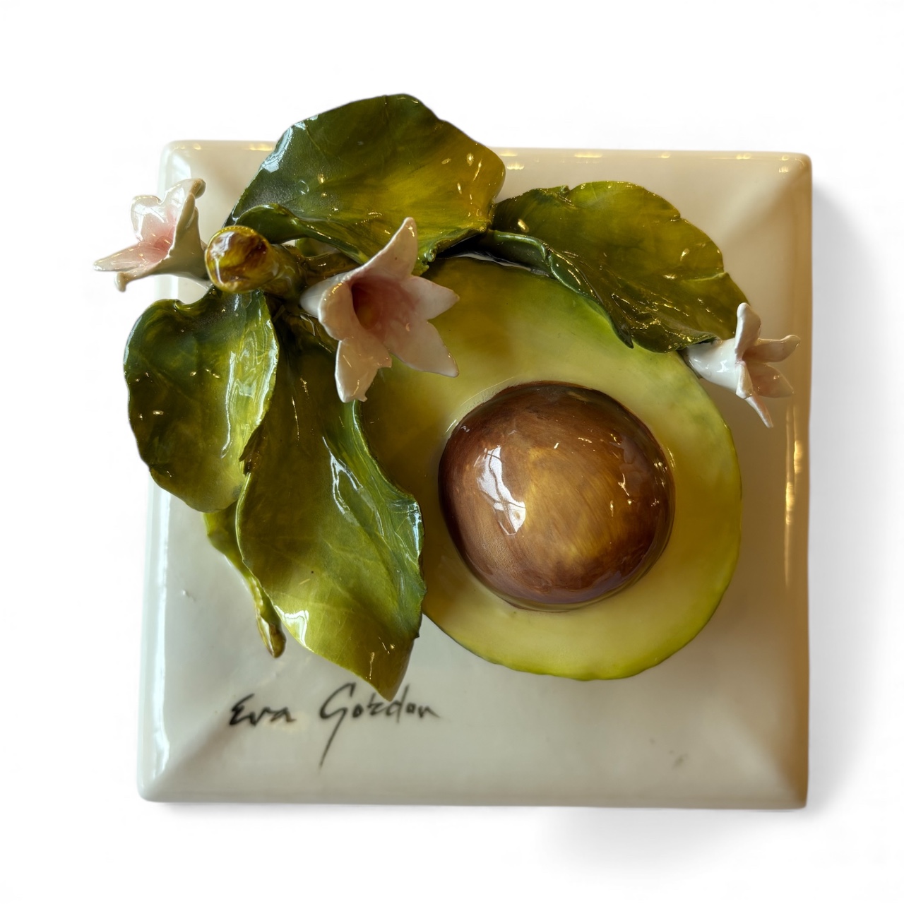 Avocado Wall Plaque by Eva Gordon - Coast Consignment - image 1