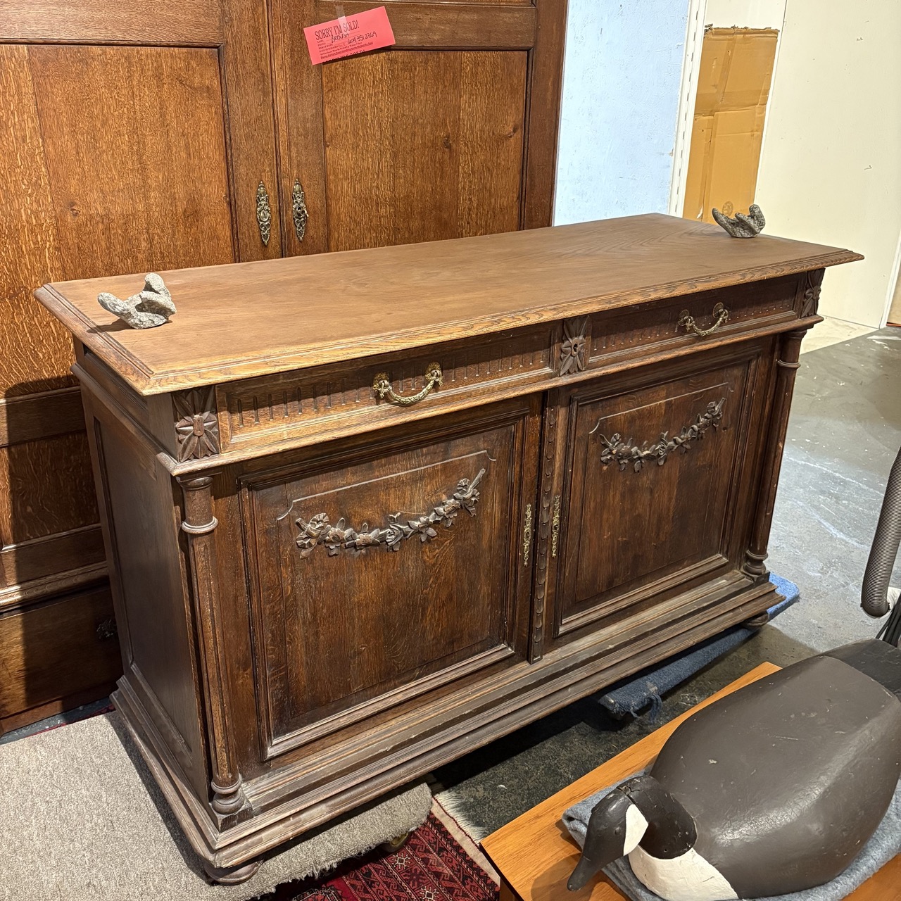 Antique 19th Century French Oak Sideboard - Image 2
