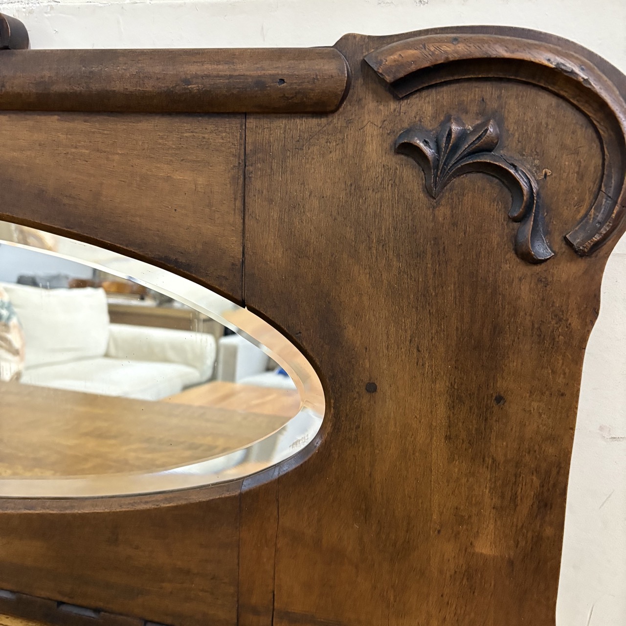 Antique Mahogany Mirror - Image 5