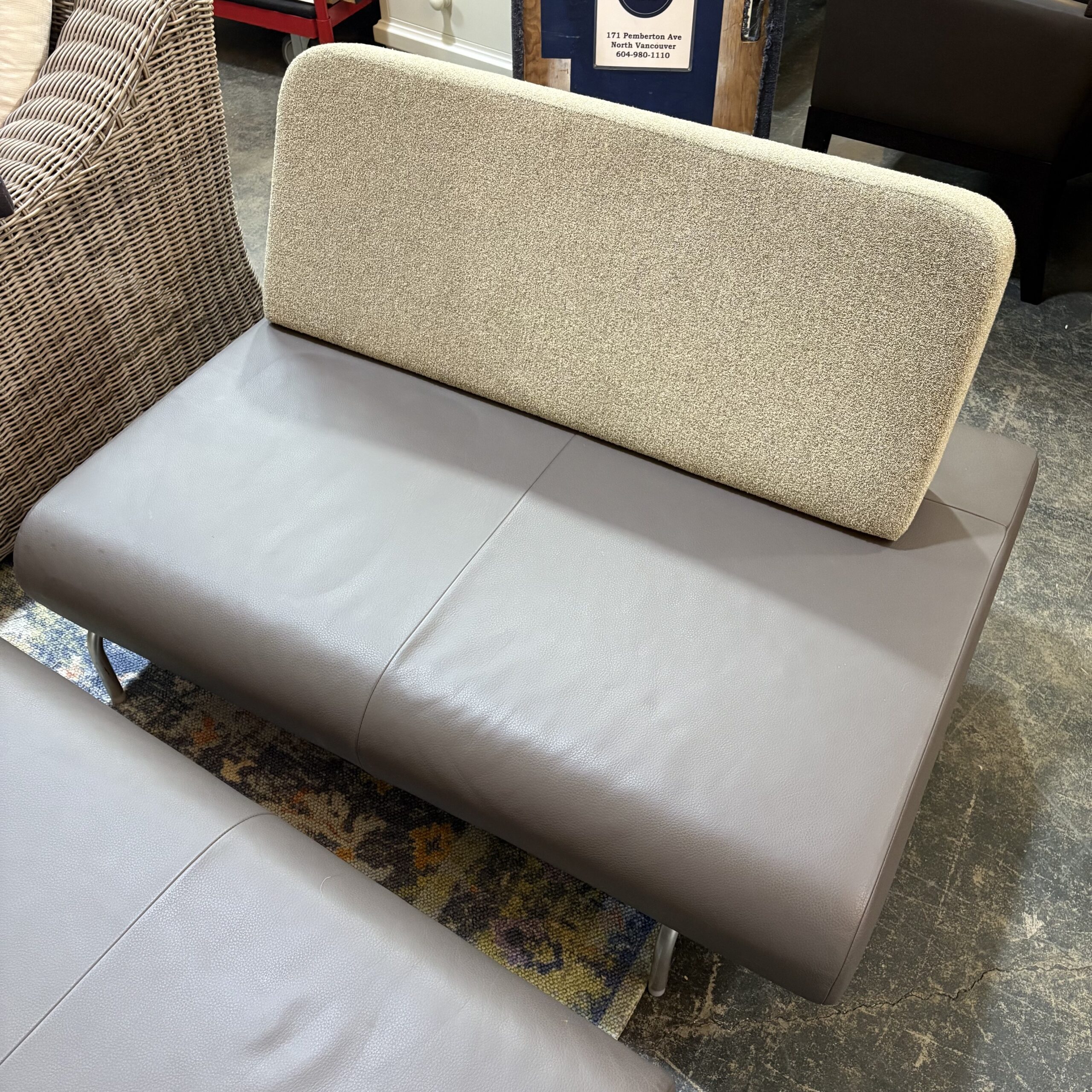 Montis Leather and Fabric Modular Sofa on Chrome Base - Image 3