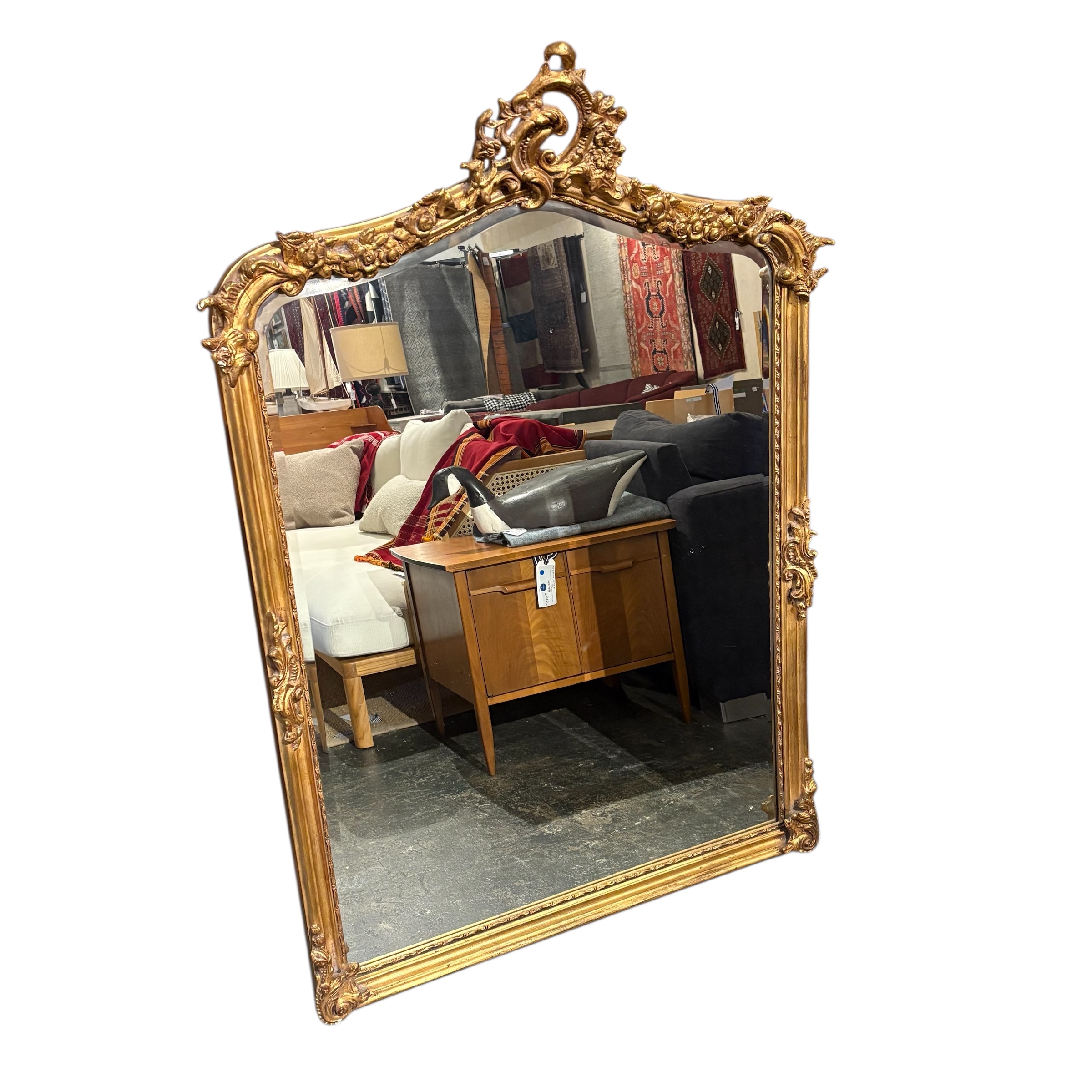 Large Gilded Reproduction French Mirror