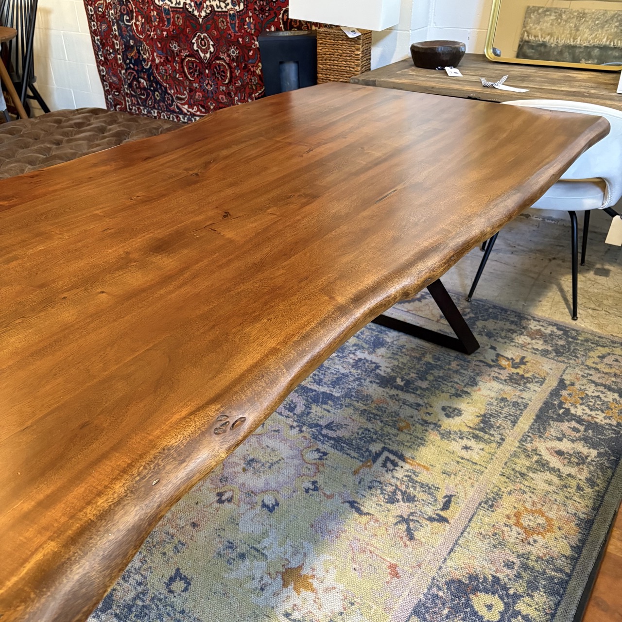 Hardwood Live Edge Dining Table - Image 5