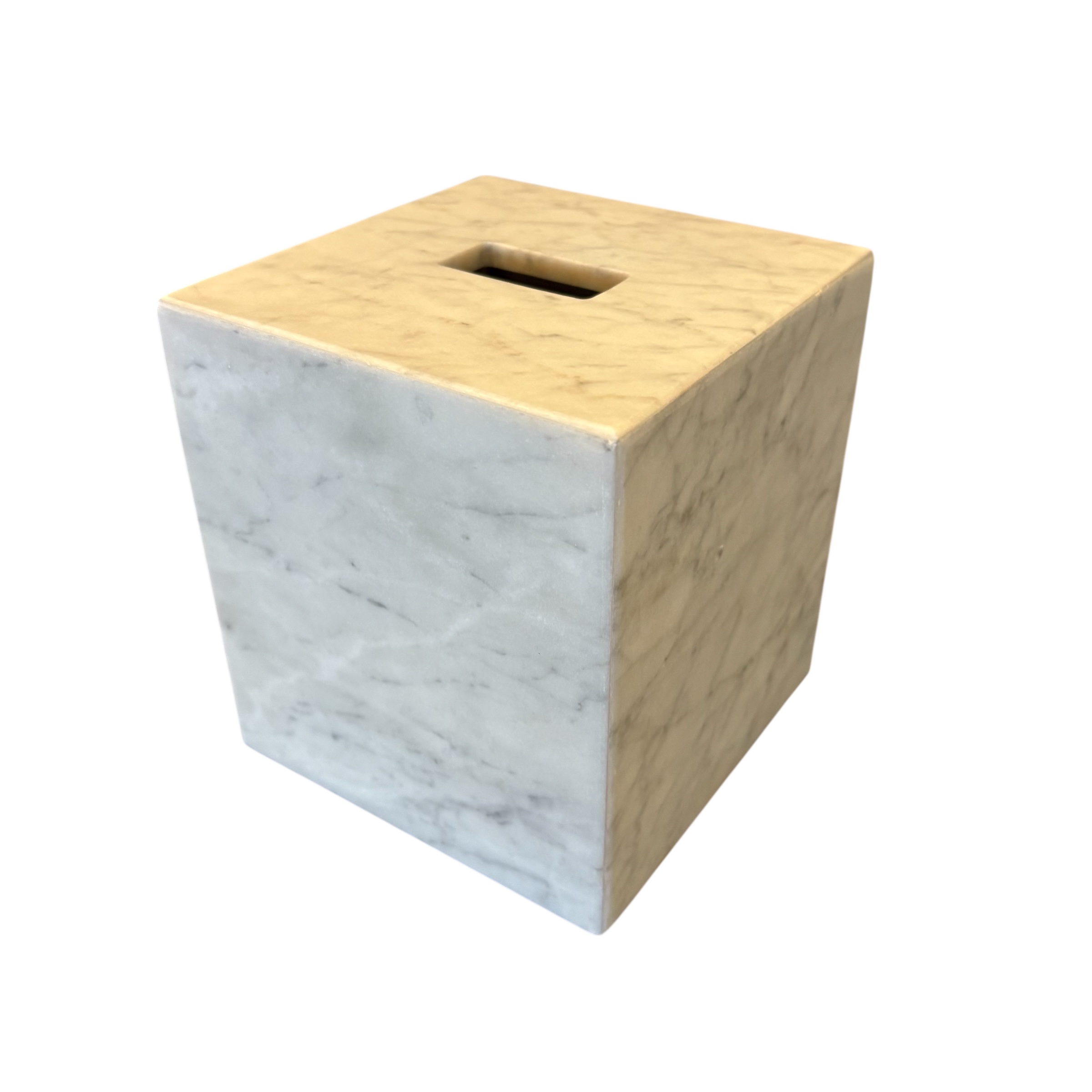 RH Carrara Marble Tissue Holder - Coast Consignment - image 1