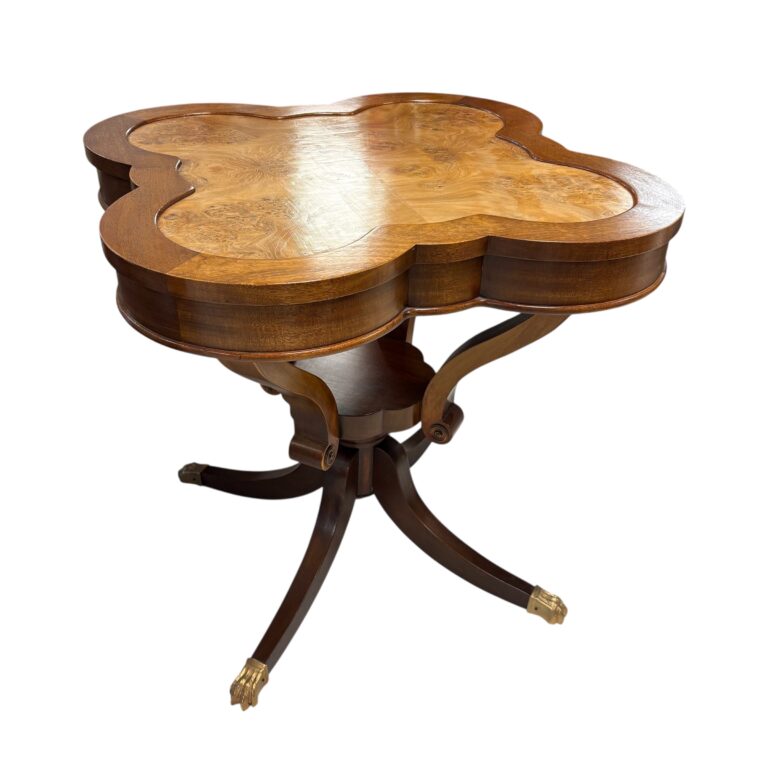 Reproduction Library Table Vintage Reproduction Clover Leaf Table - Coast Consignment