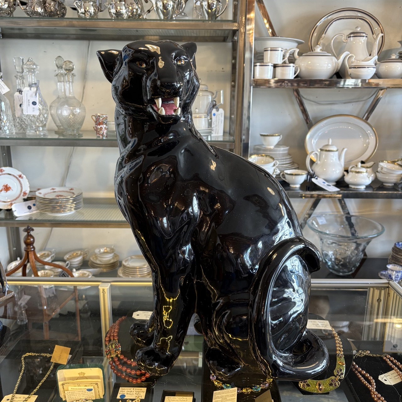 Vintage Ceramic Black Panther Figurine - Image 2