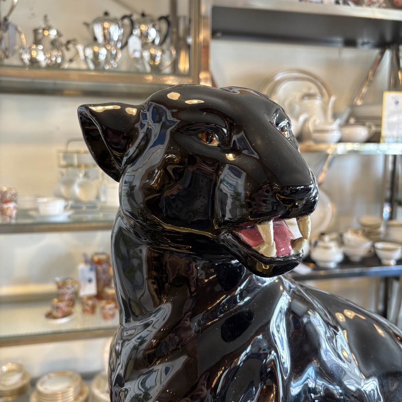 Vintage Ceramic Black Panther Figurine - Image 4