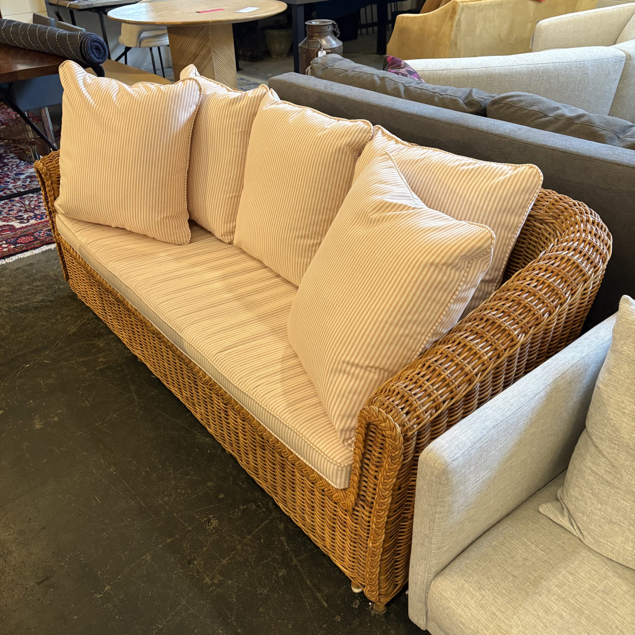 Custom Indoor/Outdoor Wicker Sofa - Image 7