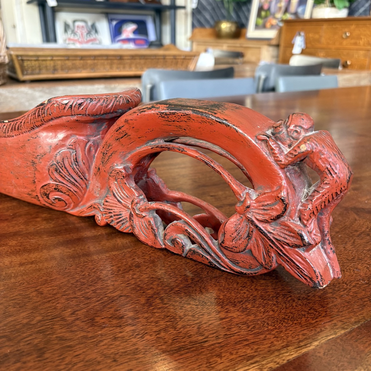 Antique Carved Wooden Burmese Rice Scoop - Image 5