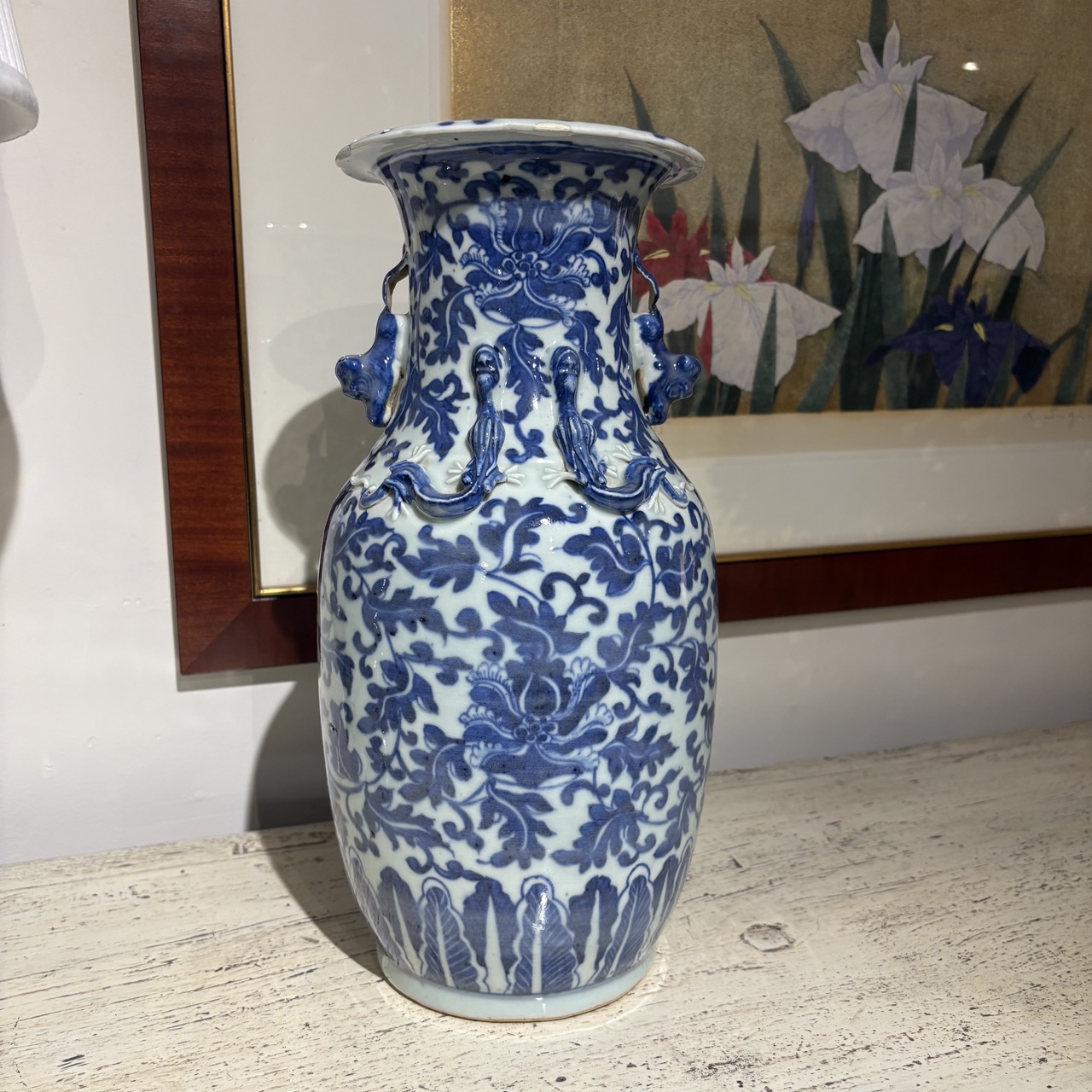 Antique Qing Dynasty Blue & White Vase - Image 2