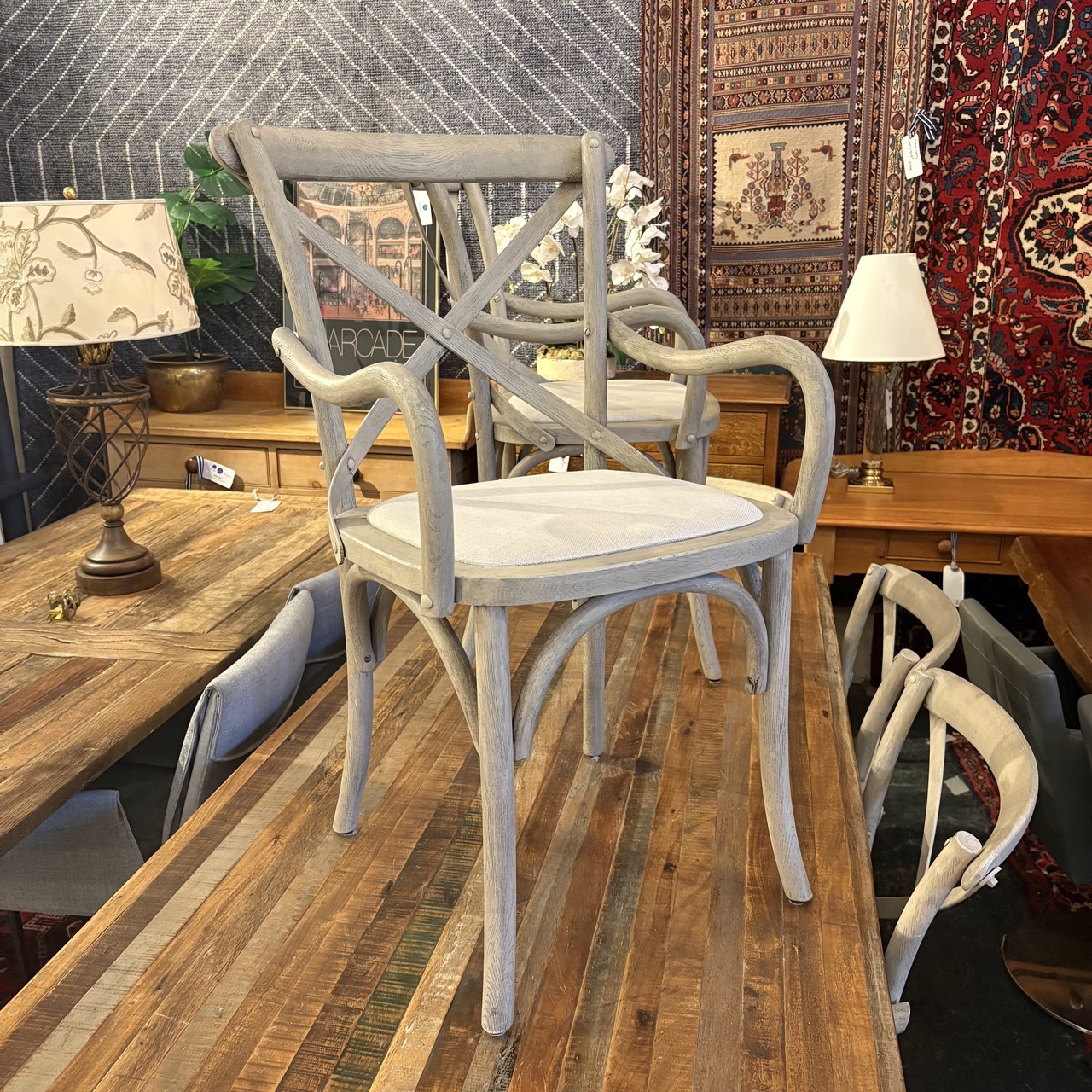 Set of 5 RH 'Madeleine' Fabric Dining Chairs - Image 2
