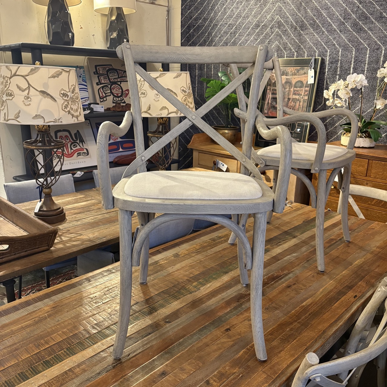 Set of 5 RH 'Madeleine' Fabric Dining Chairs - Image 3