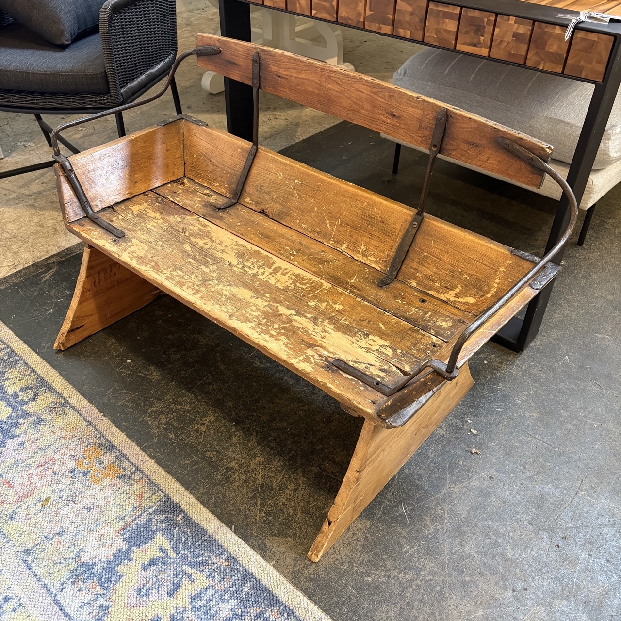 Antique Sleigh Bench - Image 2