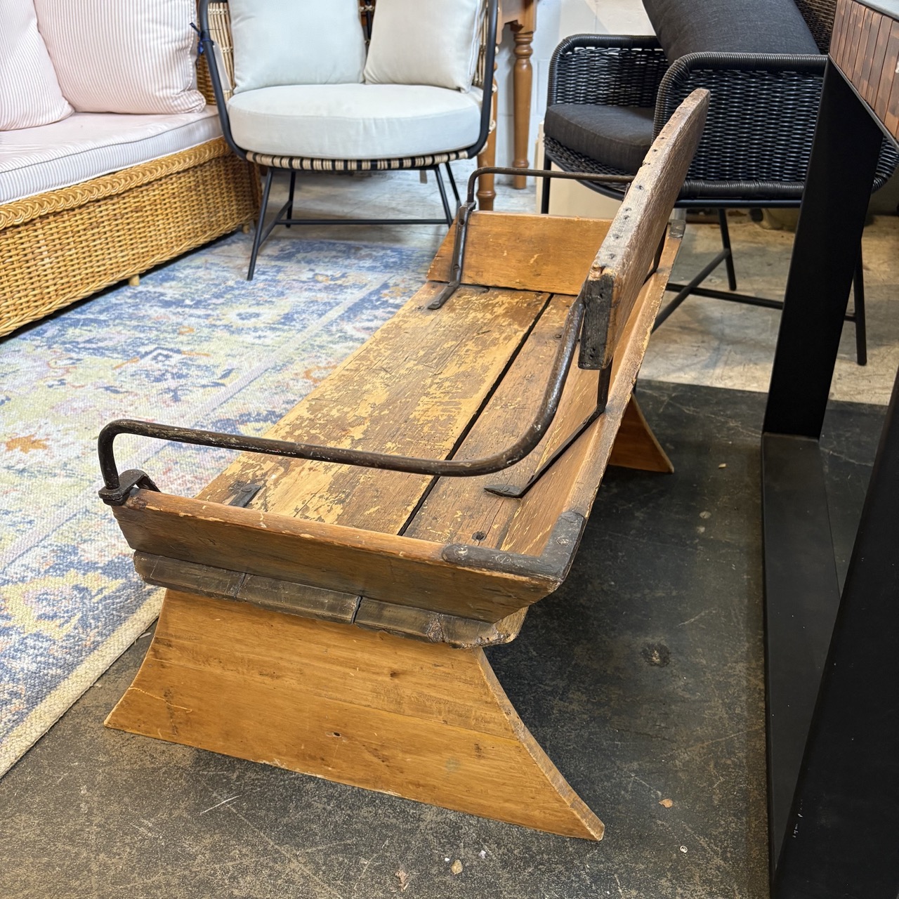 Antique Sleigh Bench - Image 3
