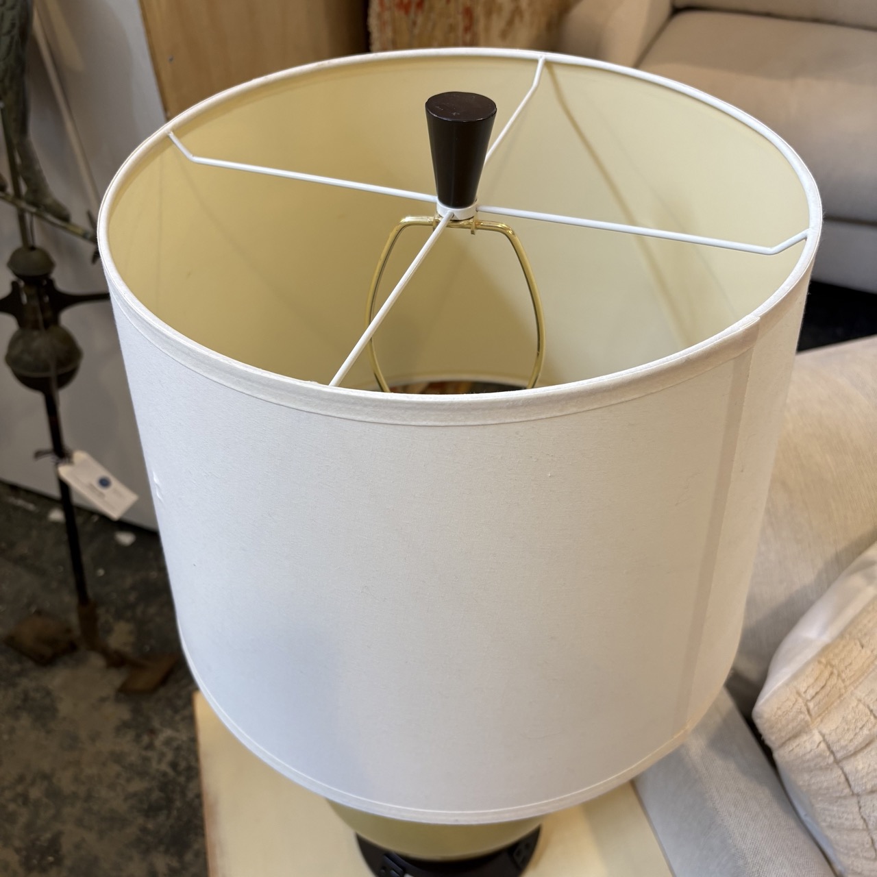 Pair of Olive Green Table Lamps - Image 4