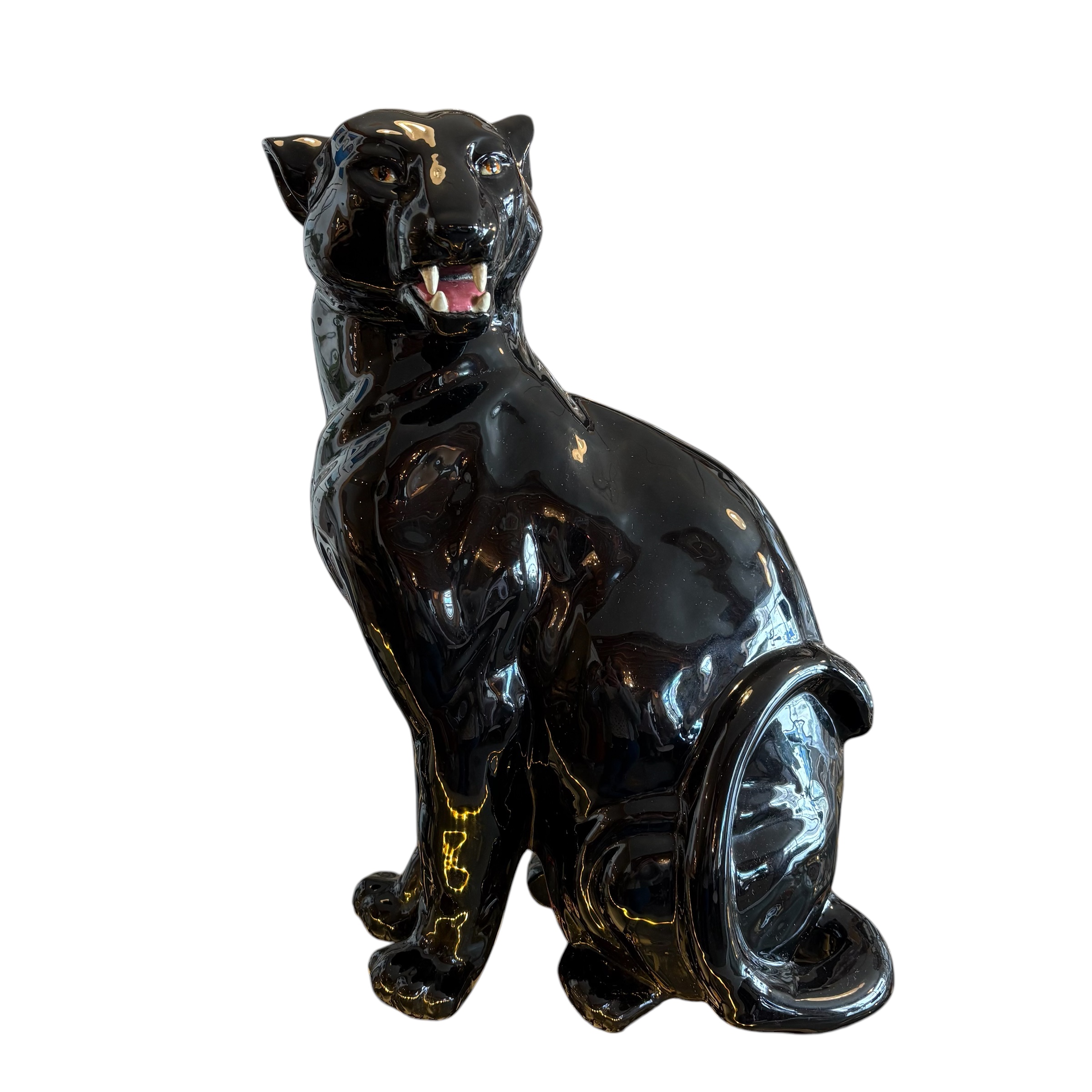 Vintage Ceramic Black Panther Figurine