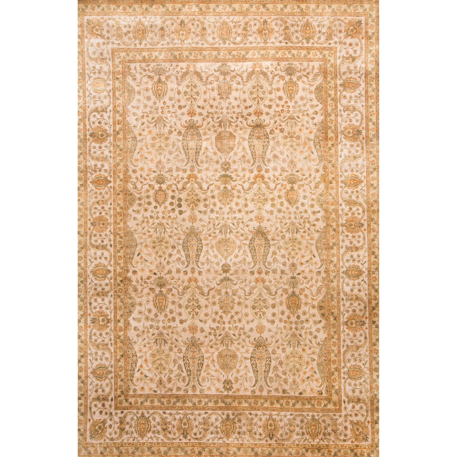 Beige &amp; Cream Tabriz Rug - 5'7x8'4 - Coast Consignment