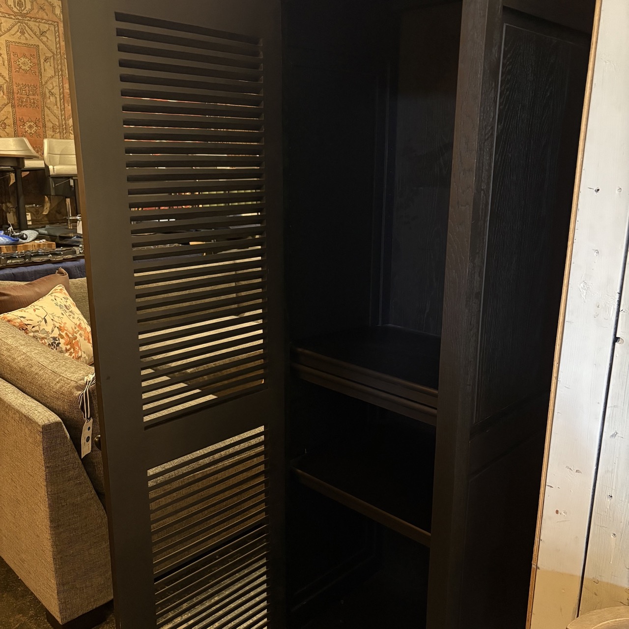 RH Obra Collection Smoked Oak Armoire - Image 6