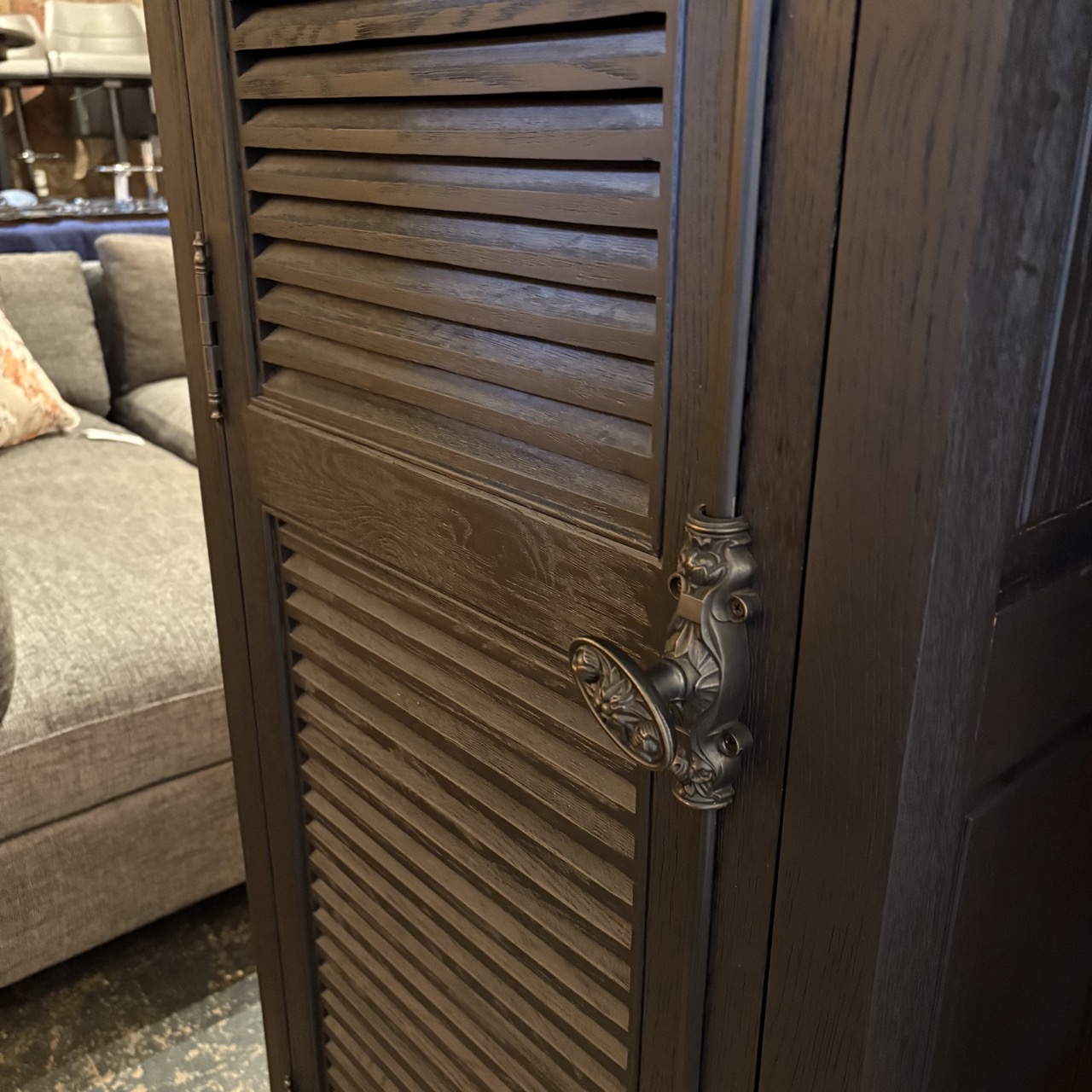 RH Obra Collection Smoked Oak Armoire - Image 7