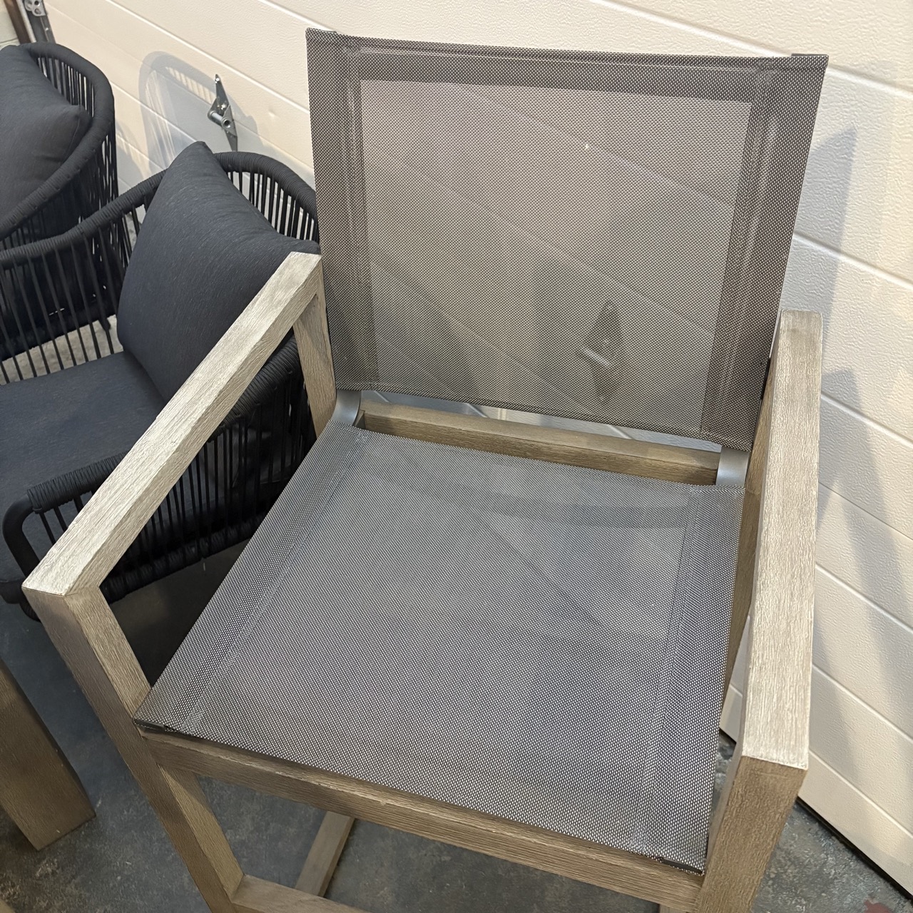 RH 'Aegean' Teak & Mesh Outdoor Bar Stool - Image 8