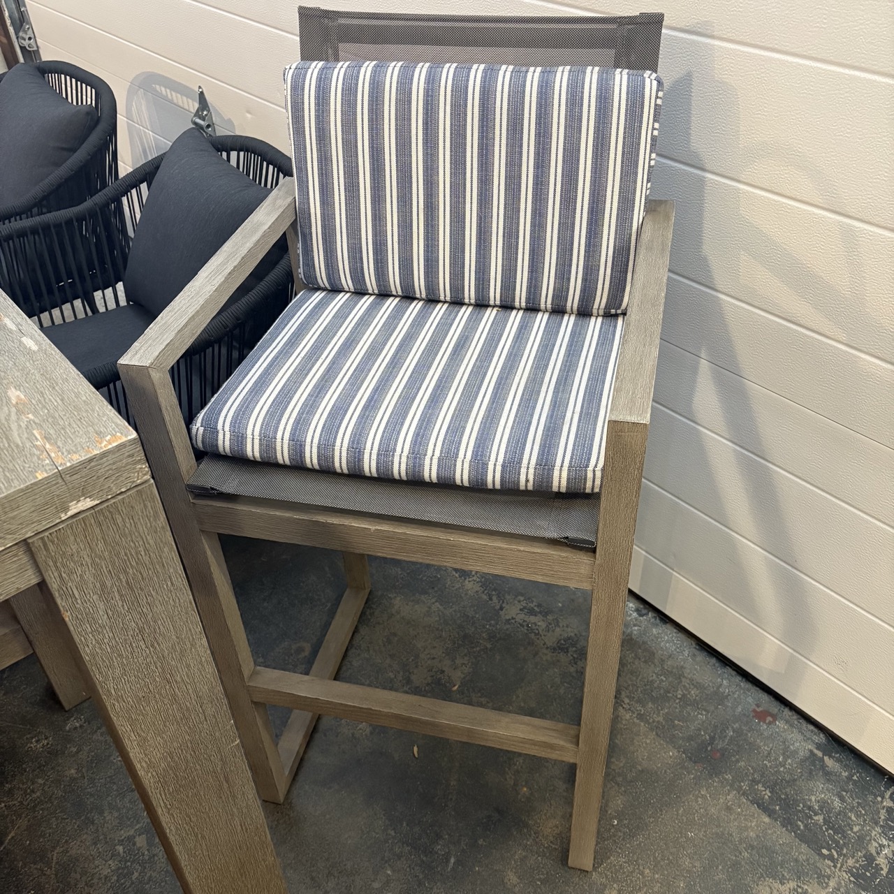 RH 'Aegean' Teak & Mesh Outdoor Bar Stool - Image 5