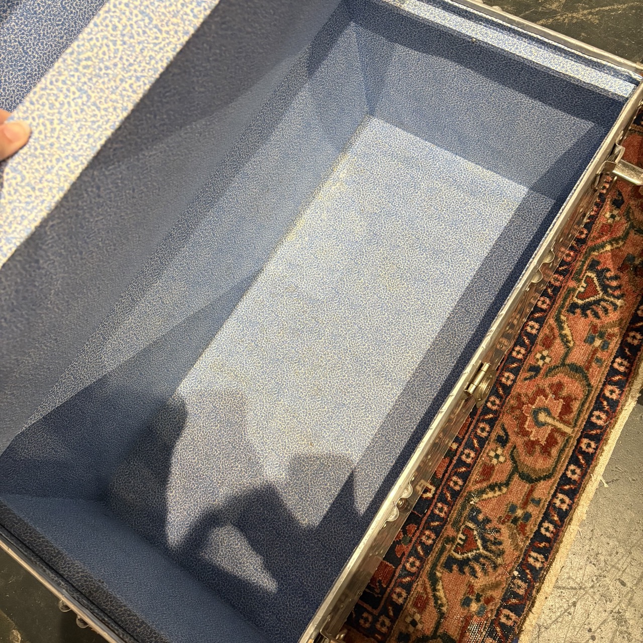 Vintage Aluminum Steamer Trunk - Image 7