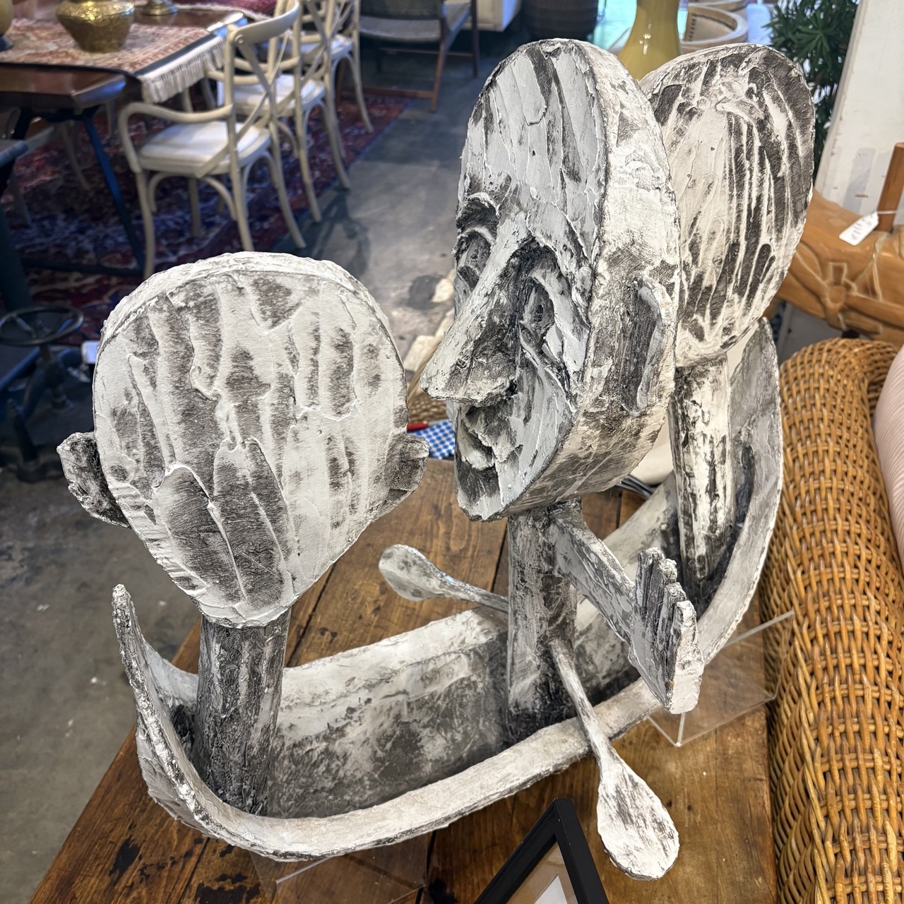 Wooden Sculpture with Pencil Drawing - Image 4