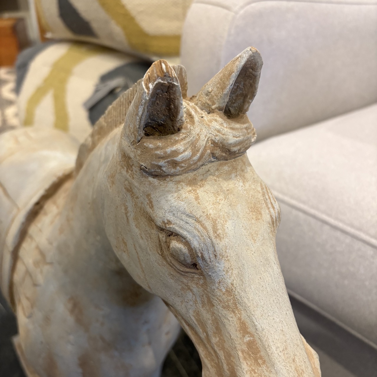 Painted Wooden Horse Statue - Image 5