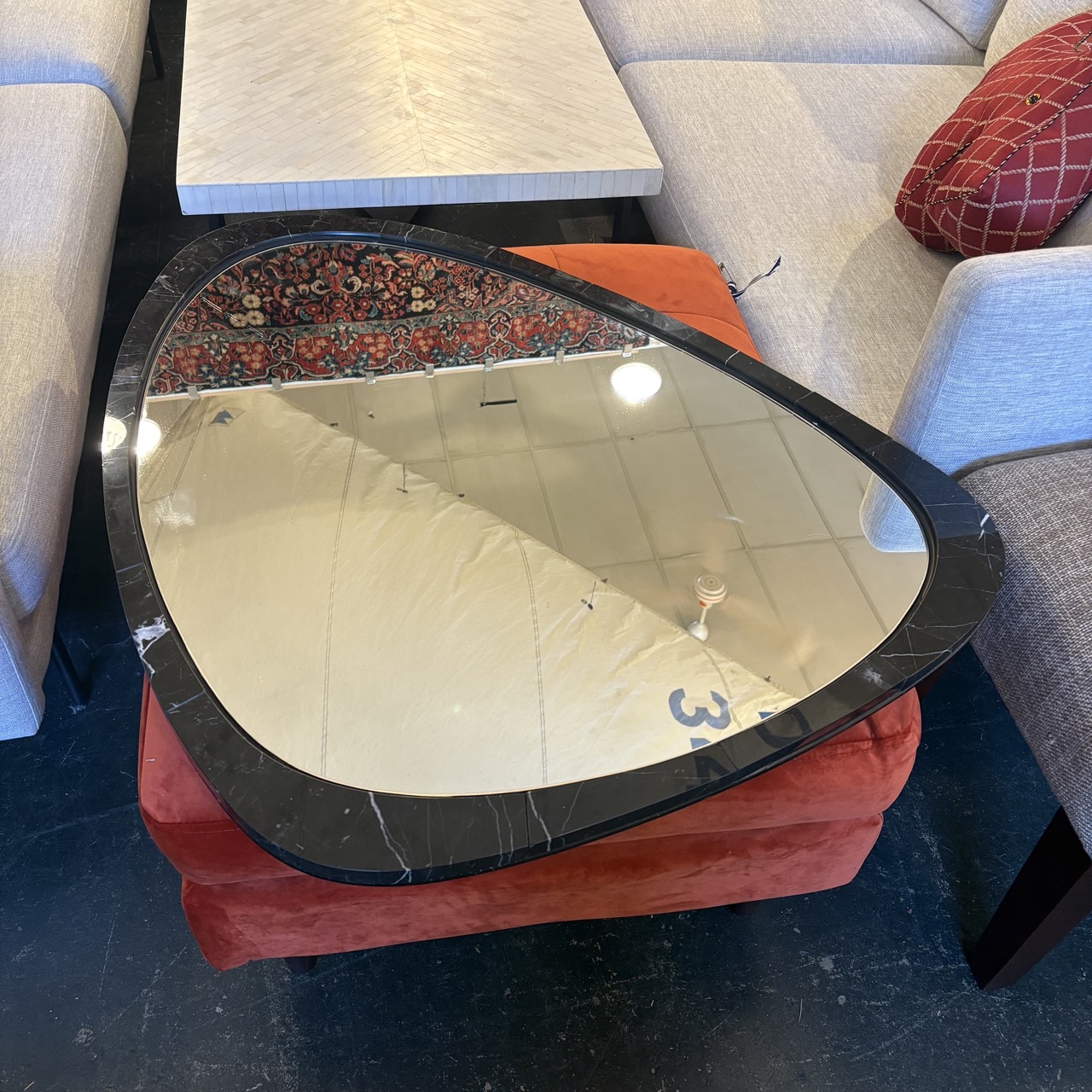 Asymmetrical Marble Frame Mirror - Image 3