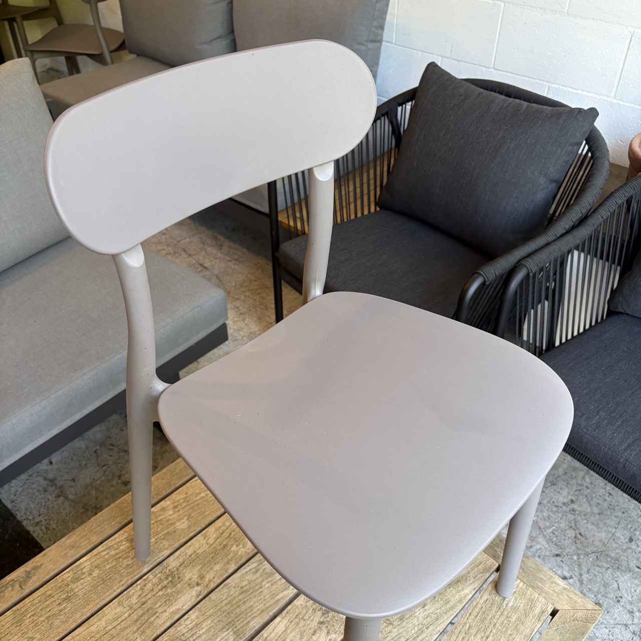 Set of 4 Outdoor Grey Dining Chairs - Image 5