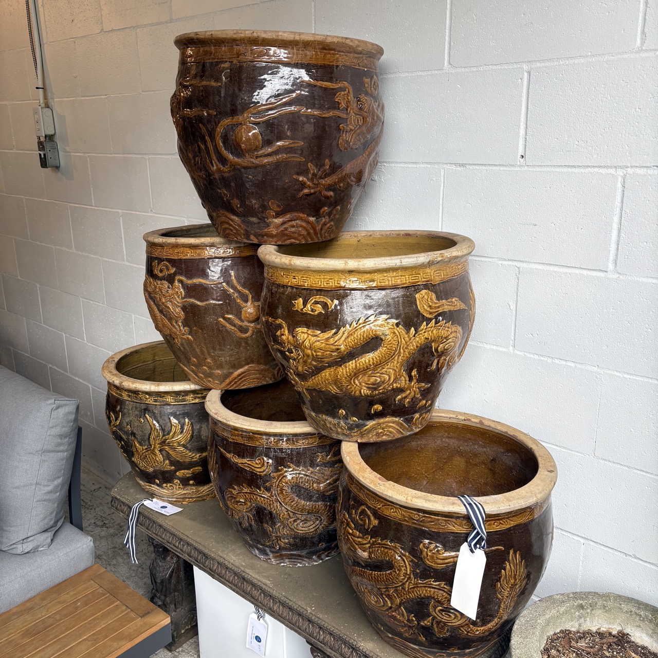 Chinese Dragon Earthenware Jardiniere - Image 5