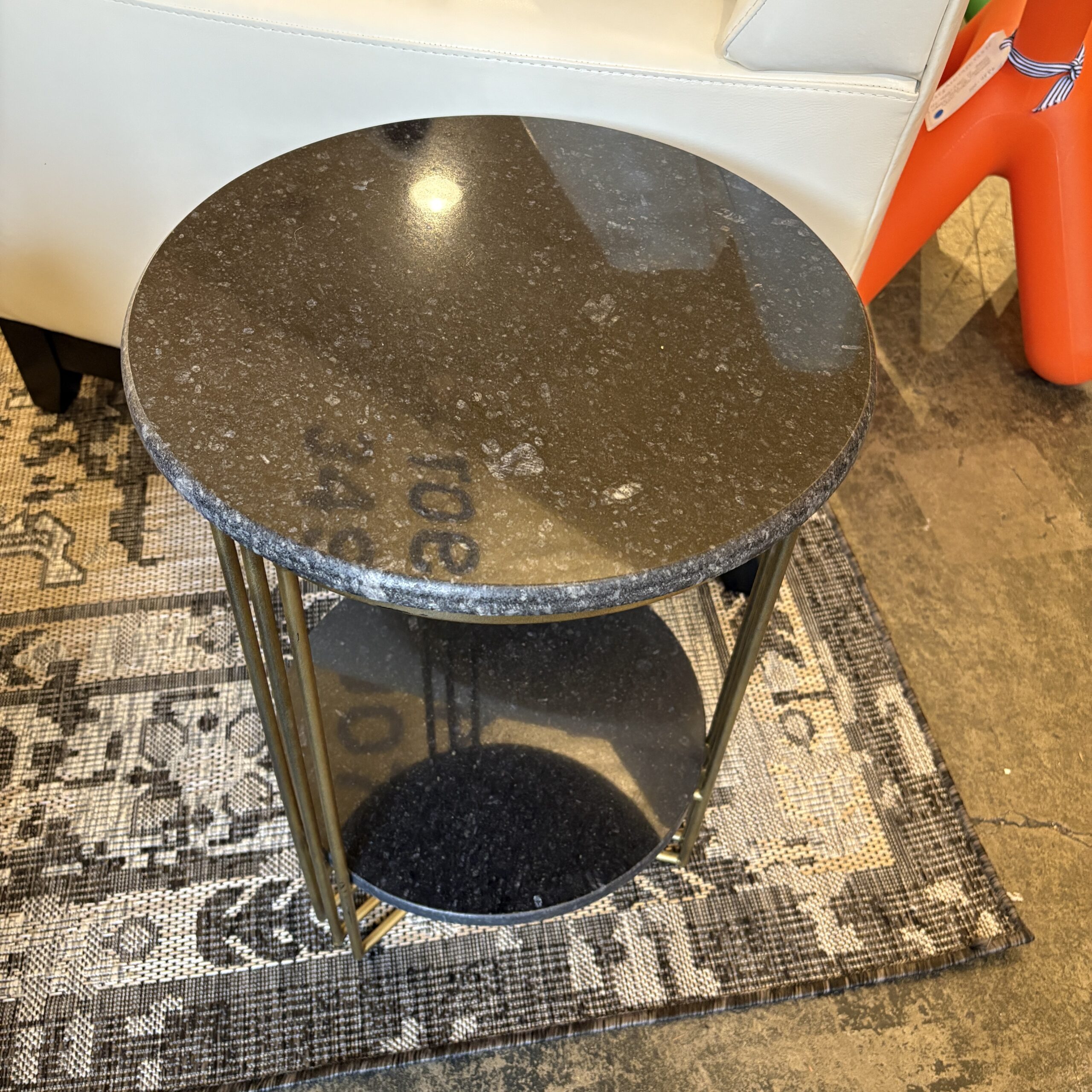 Pair of Stone & Bronze Side Tables - Image 3