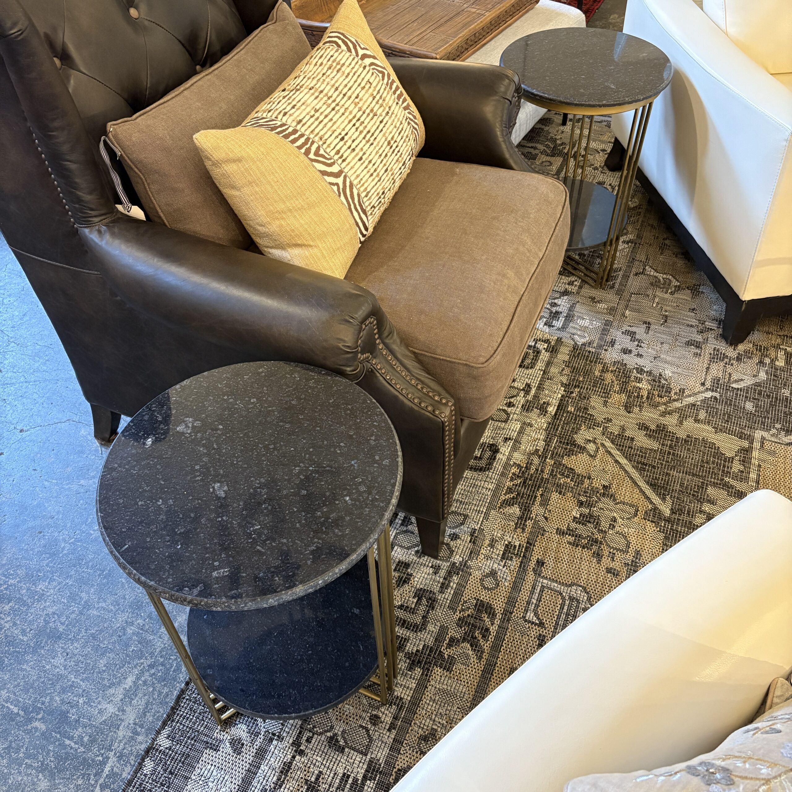 Pair of Stone & Bronze Side Tables - Image 6