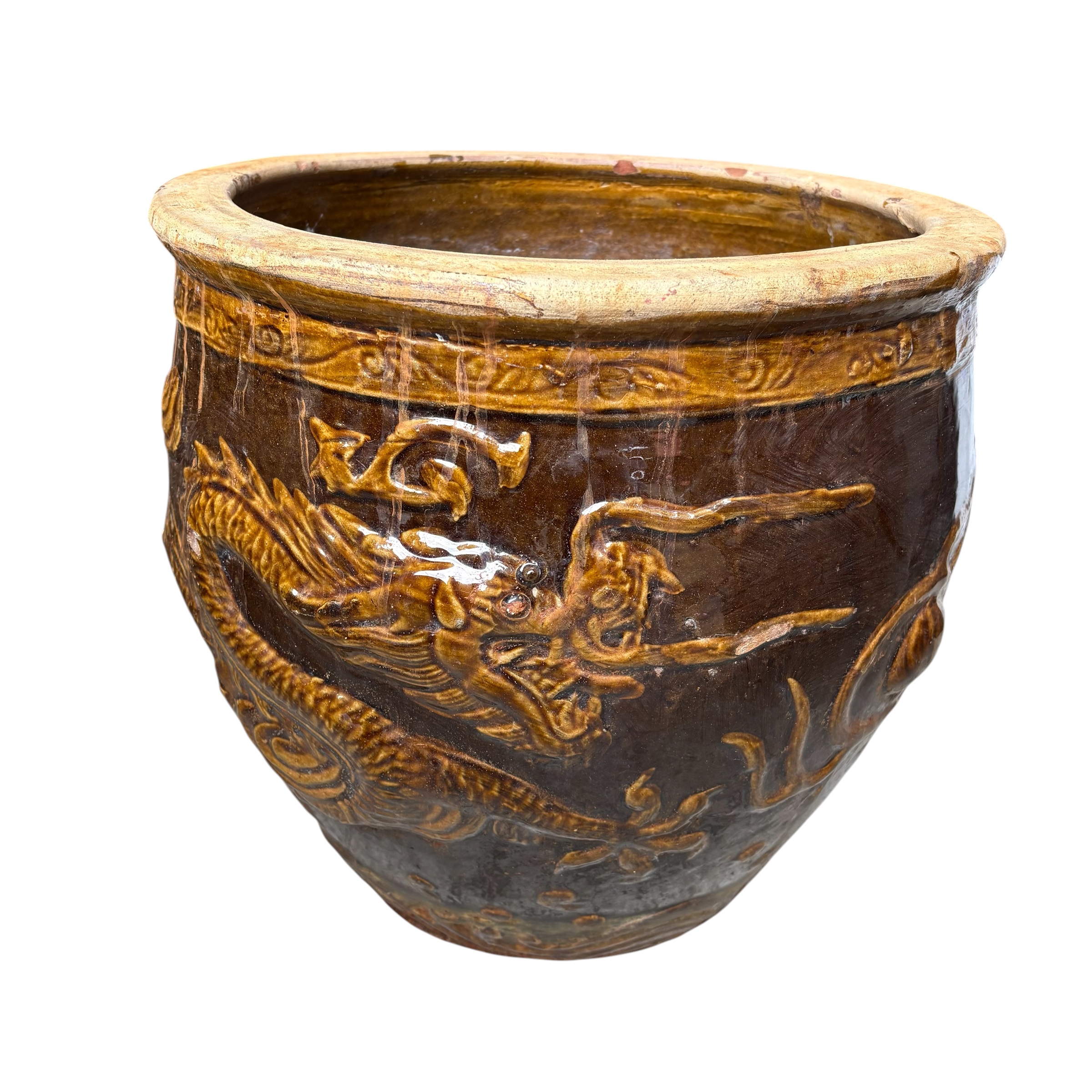 Chinese Dragon Earthenware Jardiniere