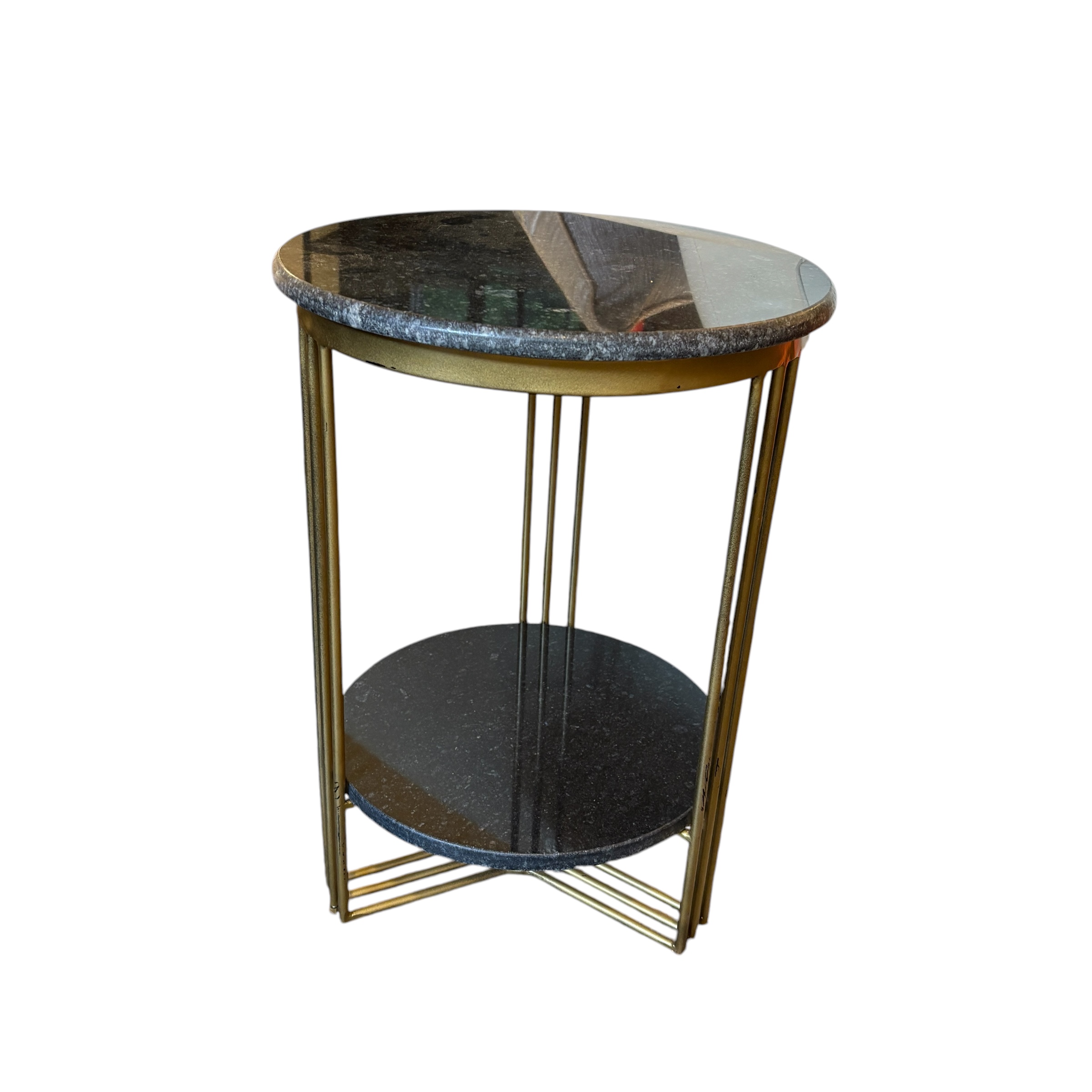 Pair of Stone & Bronze Side Tables