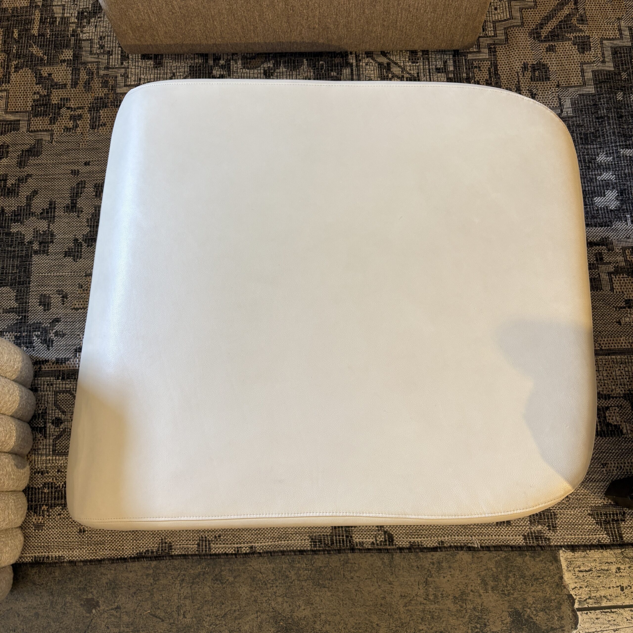 Ligne Roset 'Shaman' Leather Ottoman - Coast Consignment