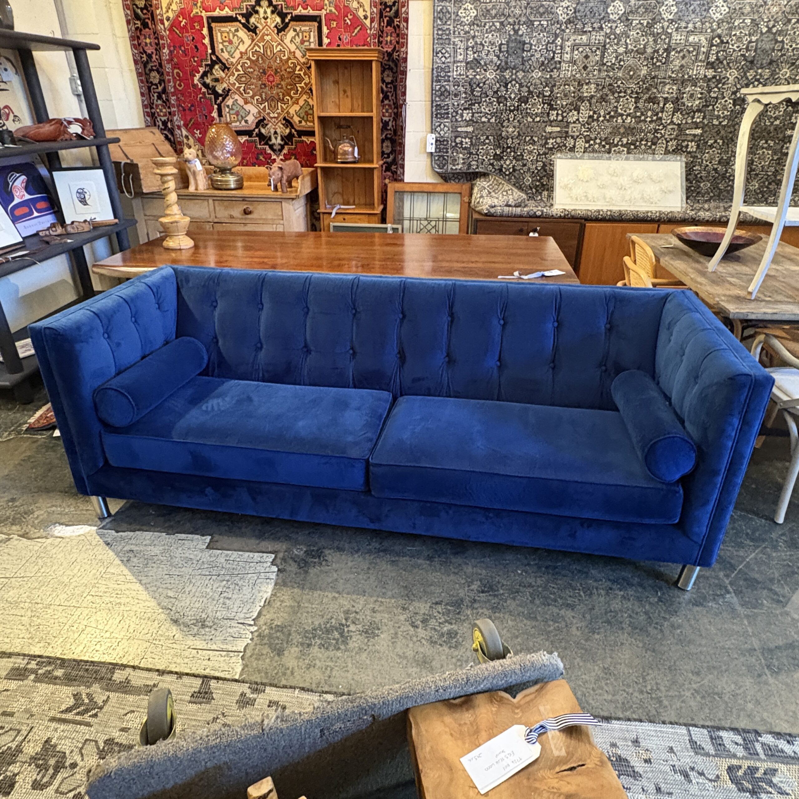 Van Gogh Blue Velvet Sofa