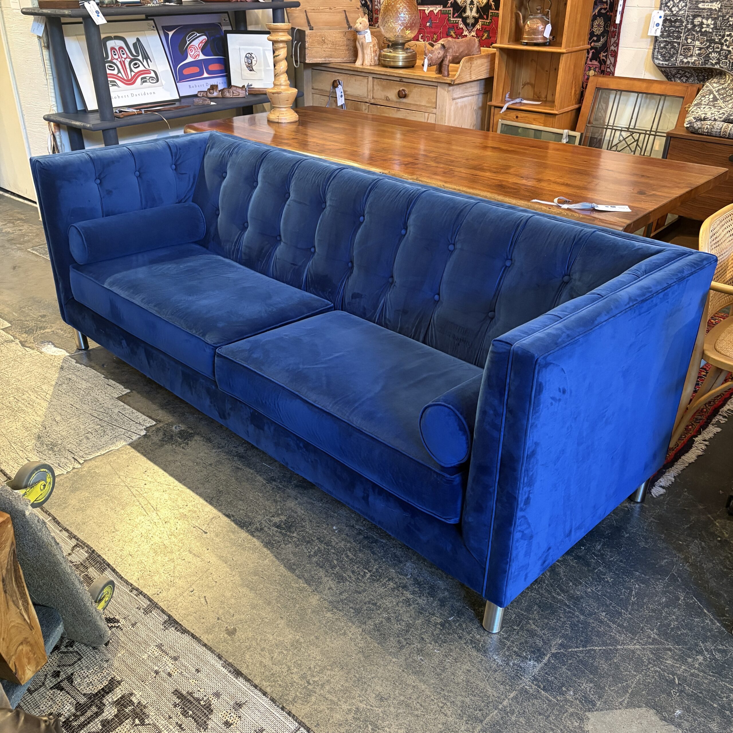 Van Gogh Blue Velvet Sofa