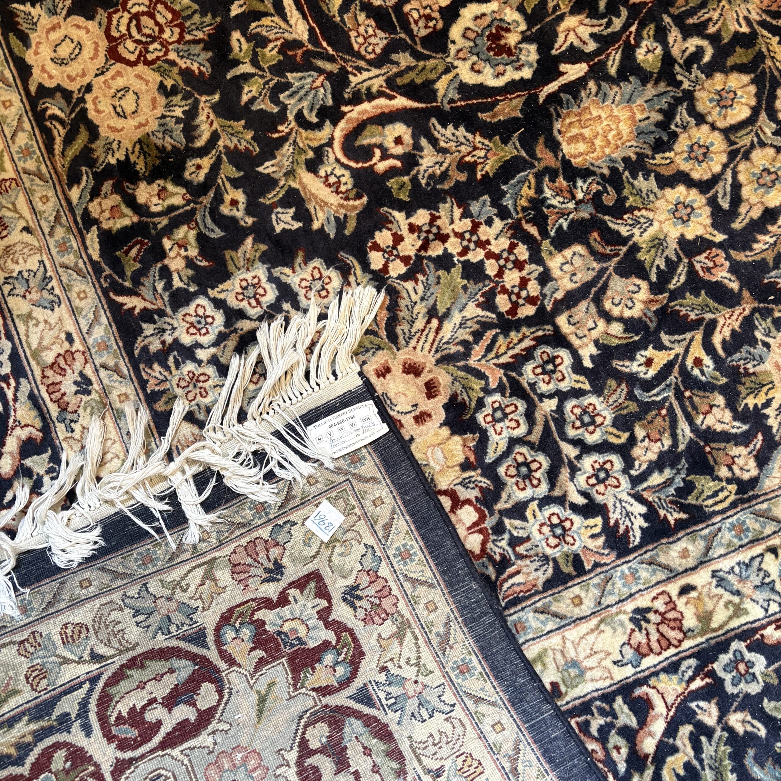 Gold &amp; Navy Persian Rug - 9'x12'8" - Coast Consignment