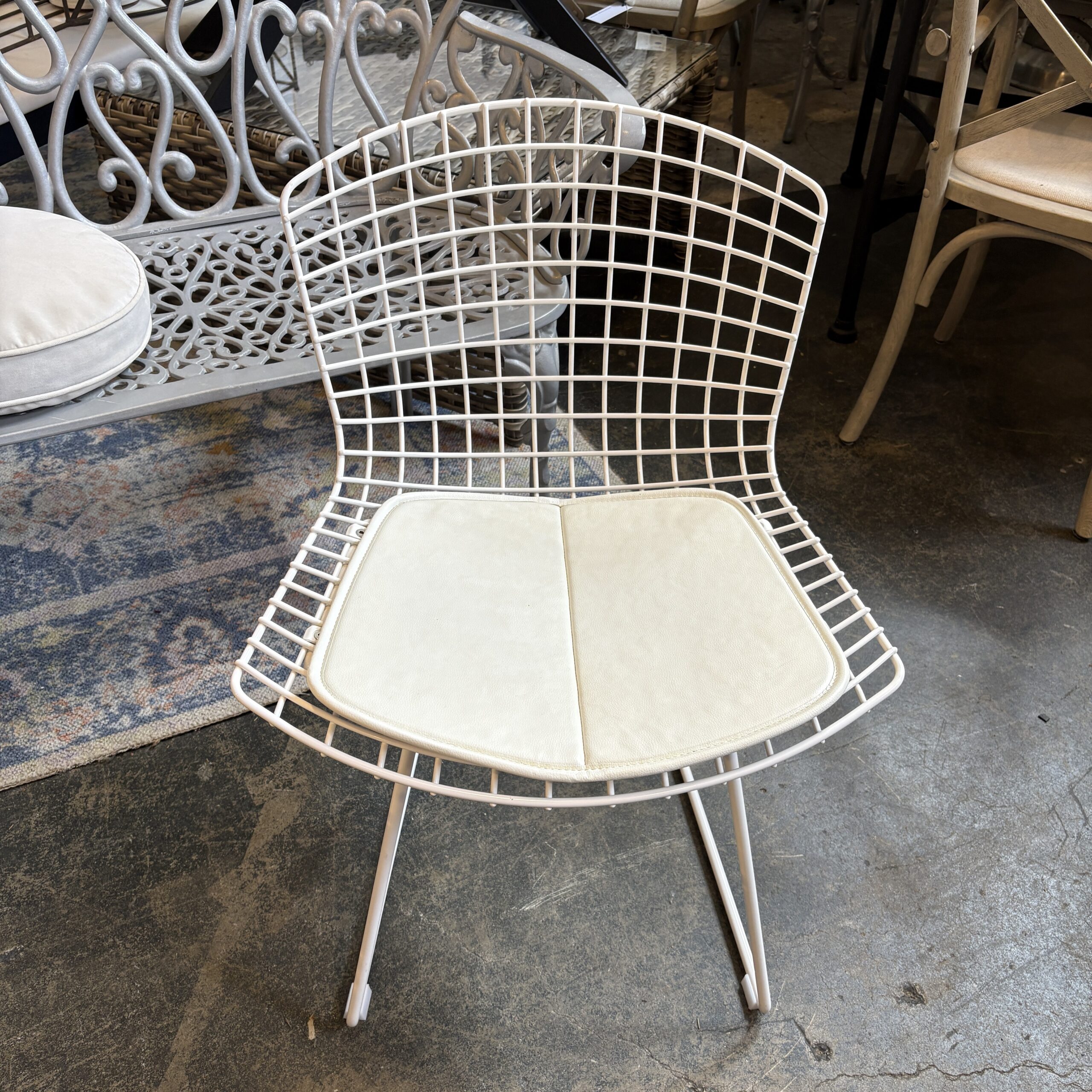 Set of 4 White 'Bertoia' Style Chairs - Coast Consignment