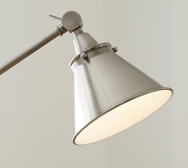 Pottery Barn 'Architect's Task' Floor Lamp in Brushed Steel - Coast Consignment