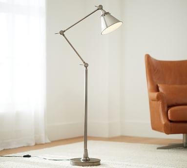 Pottery Barn 'Architect's Task' Floor Lamp in Brushed Steel - Coast Consignment